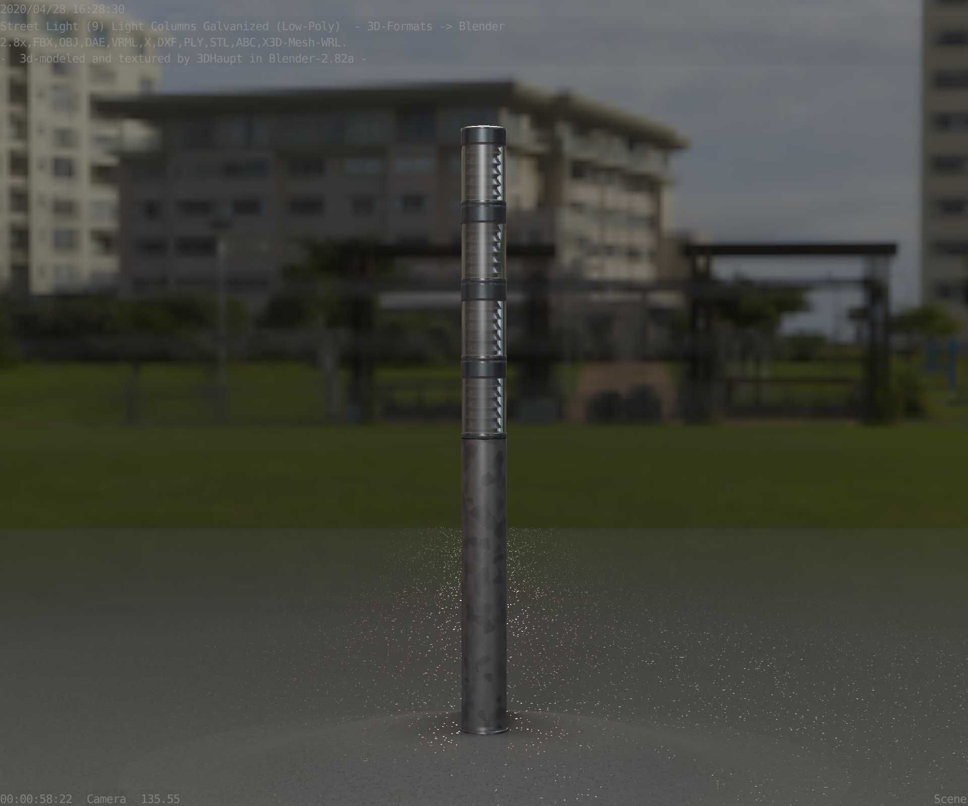 Galvanized Light-Column -15- Street-Light 9 Low-poly 3D model_42