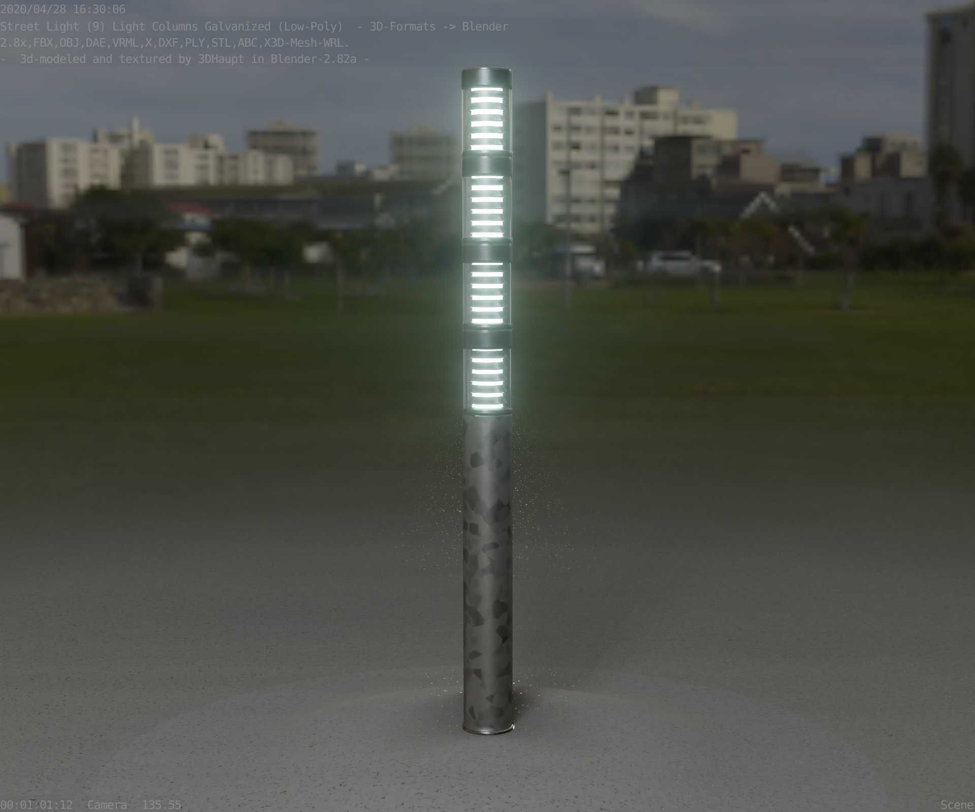 Galvanized Light-Column -15- Street-Light 9 Low-poly 3D model_76