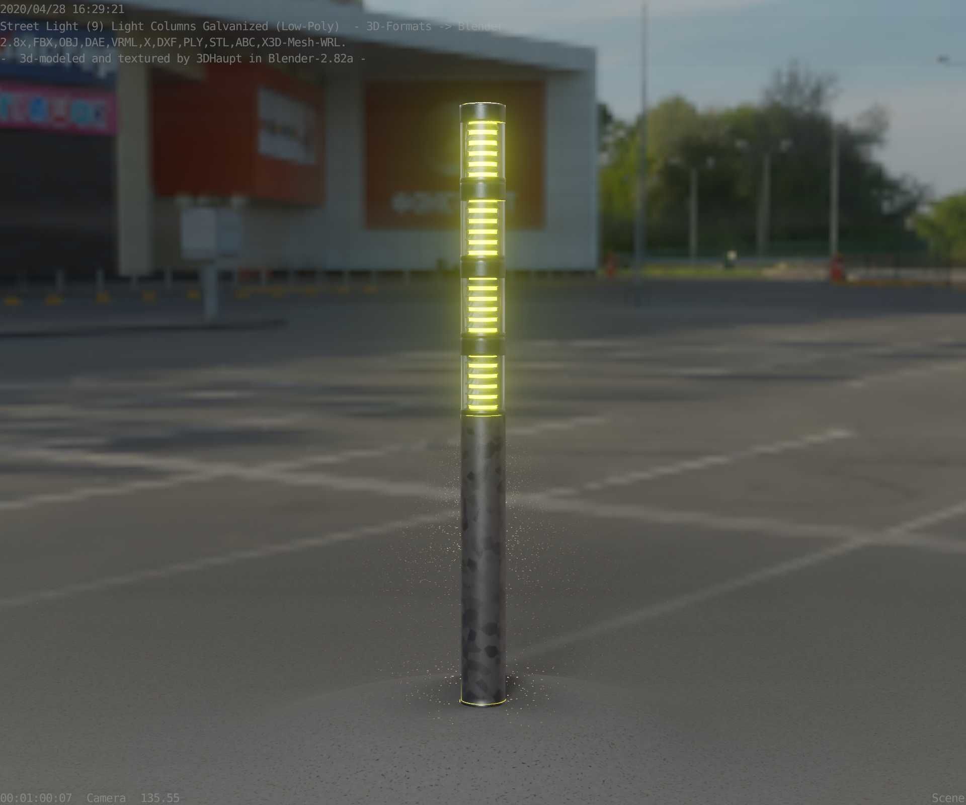Galvanized Light-Column -15- Street-Light 9 Low-poly 3D model_69