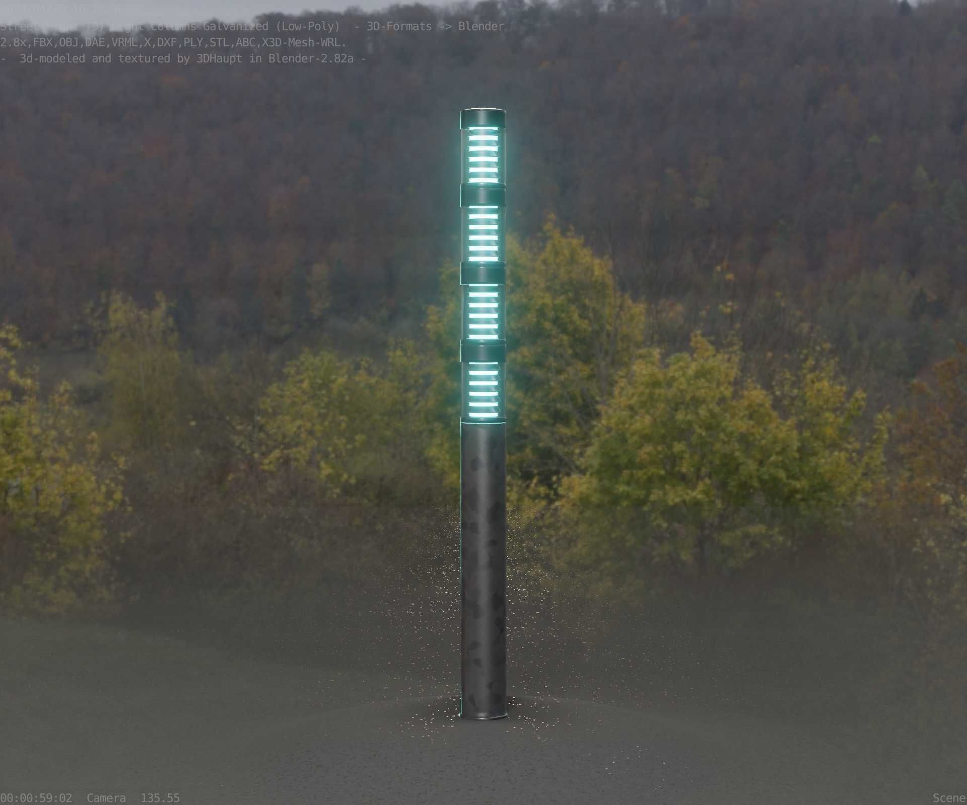 Galvanized Light-Column -15- Street-Light 9 Low-poly 3D model_46