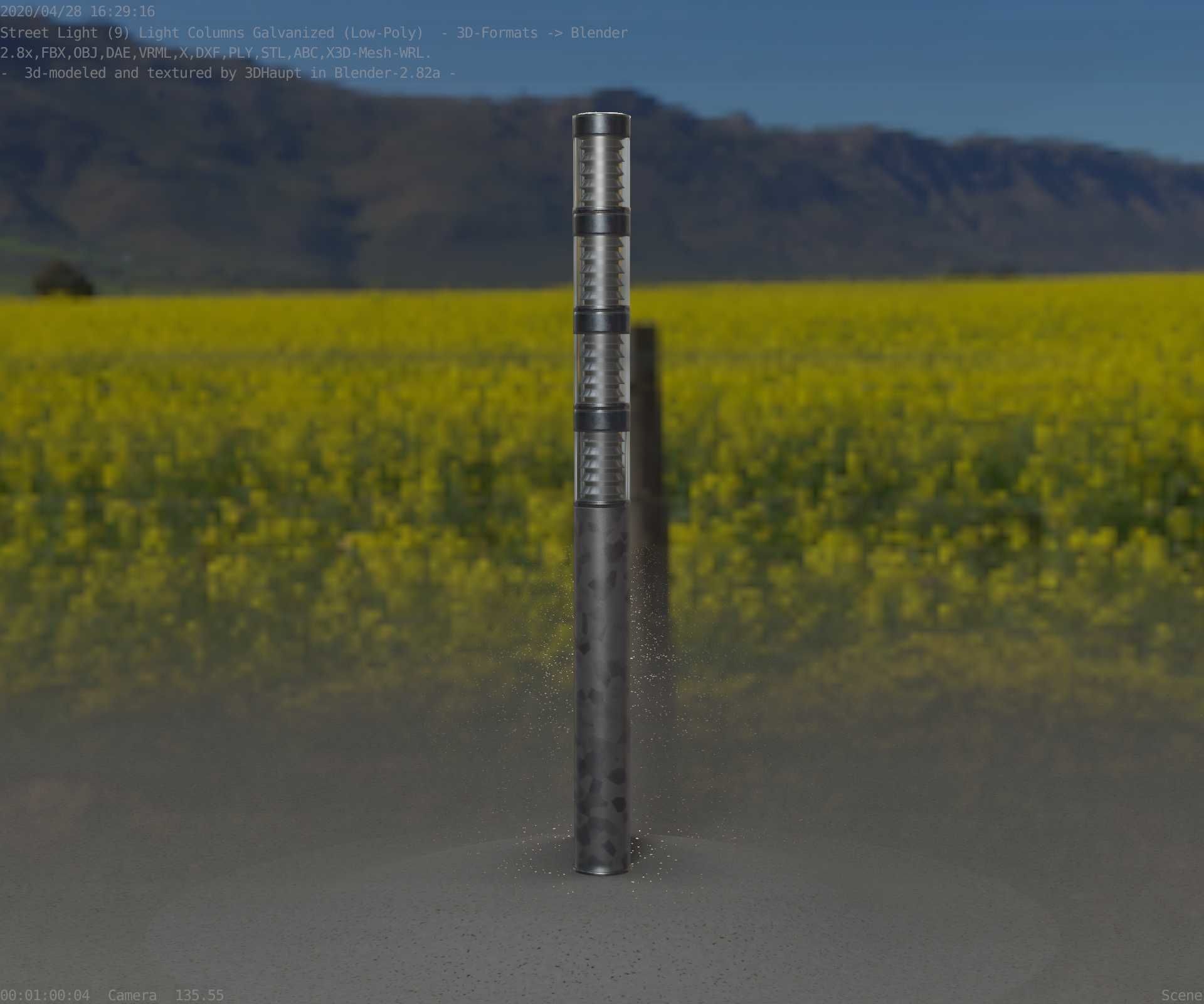 Galvanized Light-Column -15- Street-Light 9 Low-poly 3D model_66