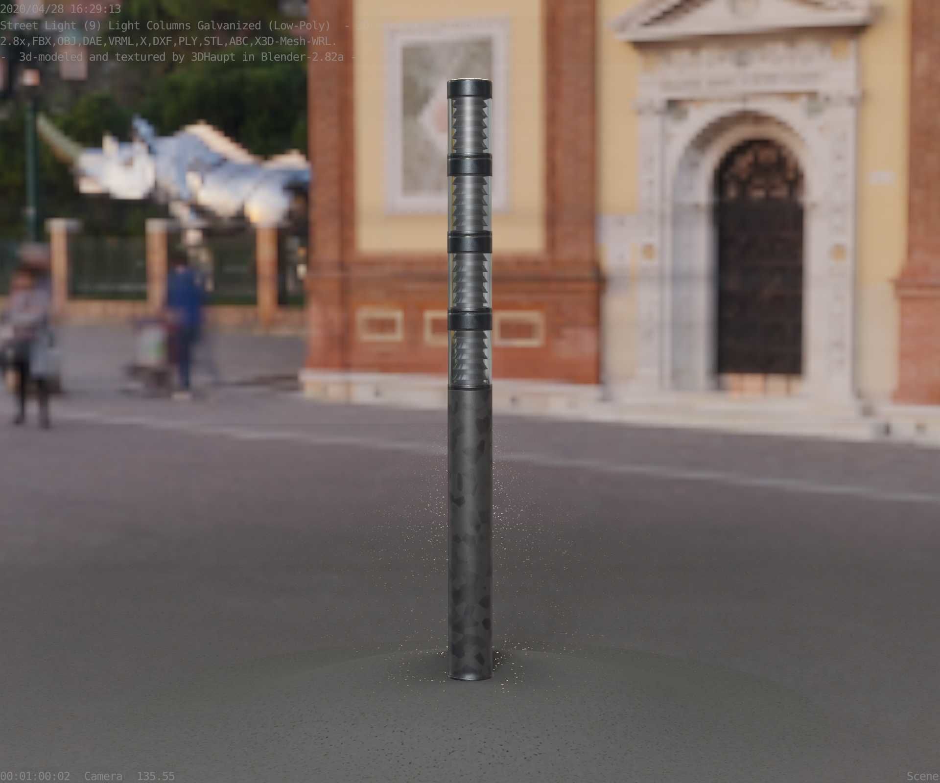 Galvanized Light-Column -15- Street-Light 9 Low-poly 3D model_64