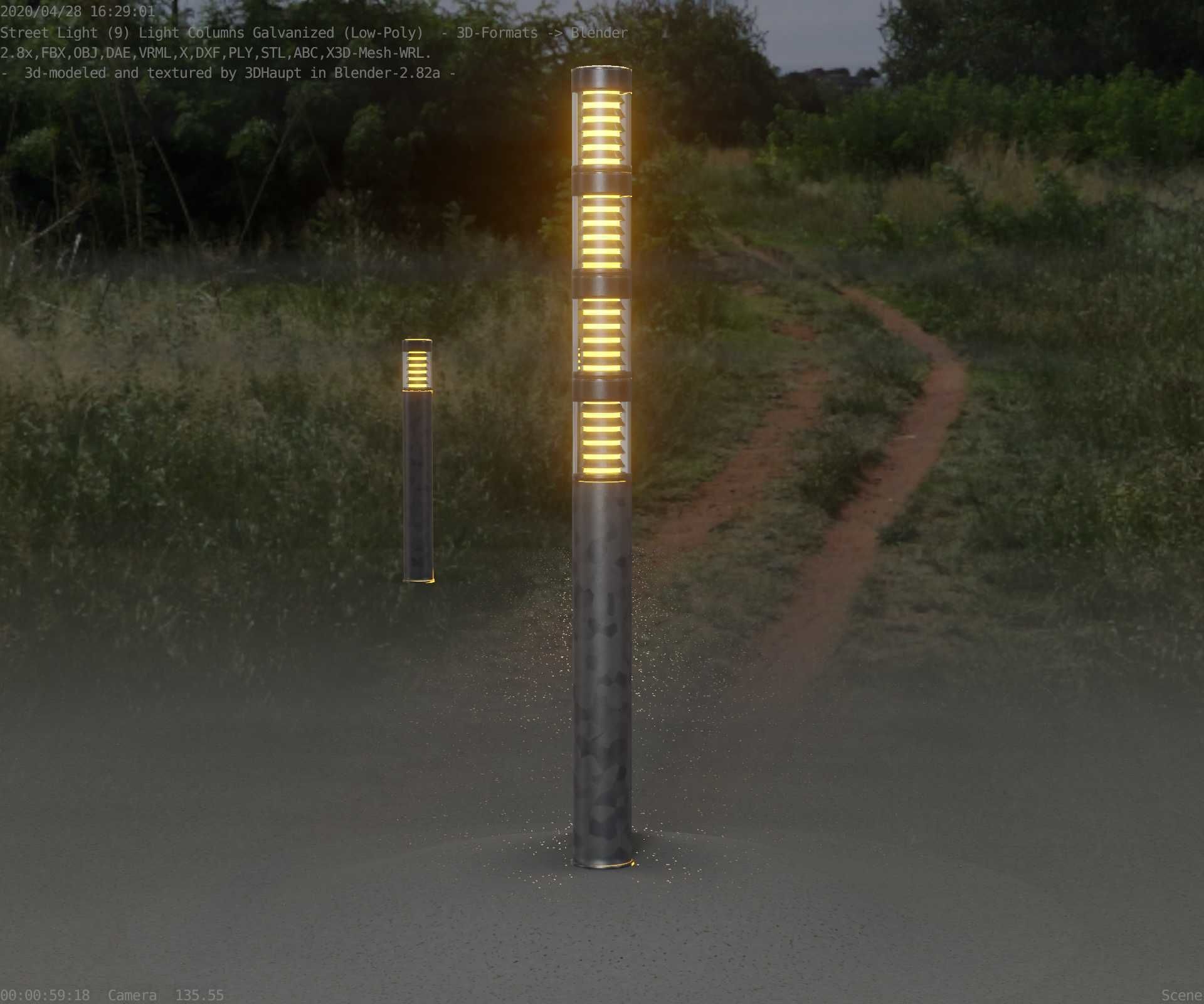 Galvanized Light-Column -15- Street-Light 9 Low-poly 3D model_56