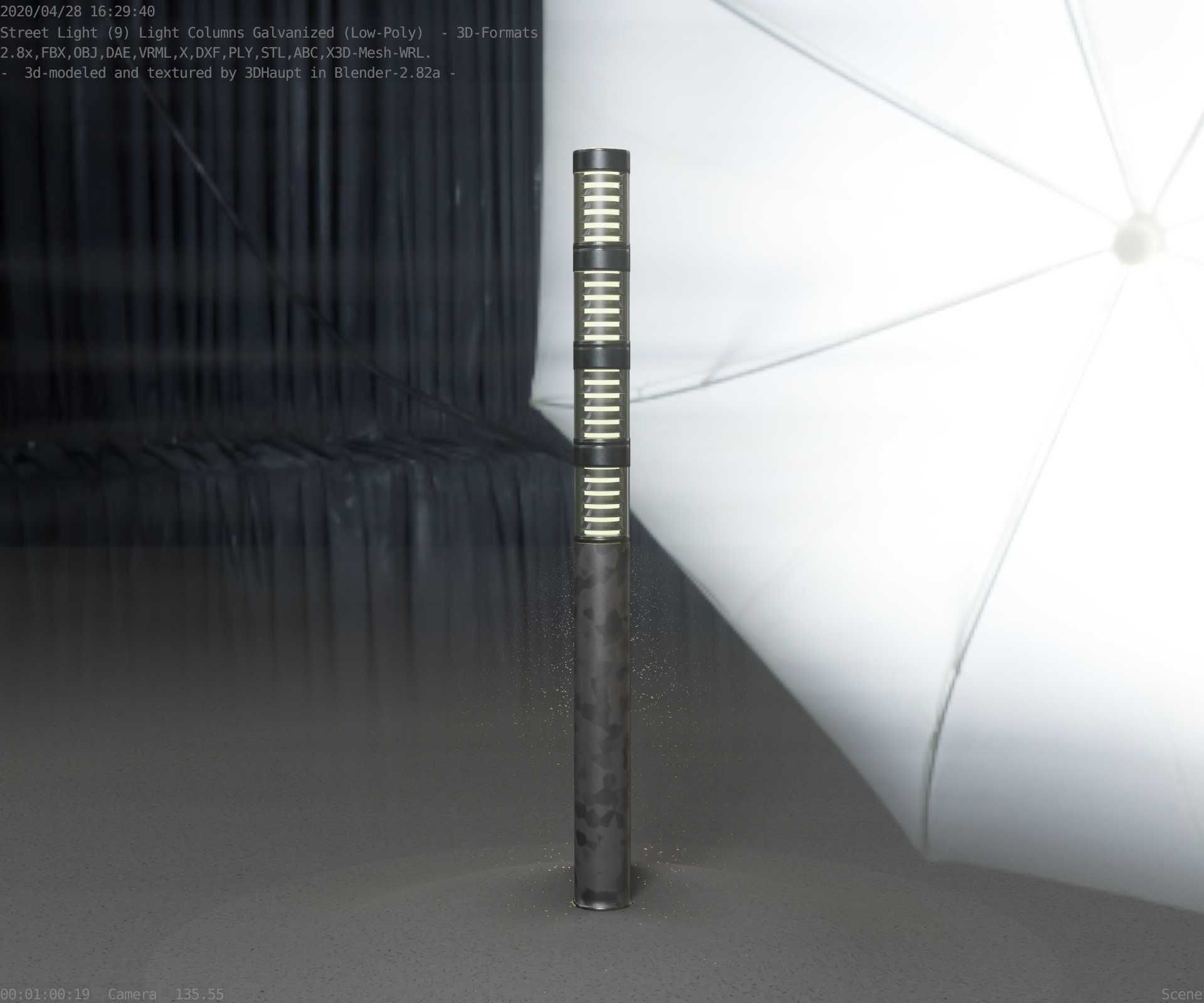 Galvanized Light-Column -15- Street-Light 9 Low-poly 3D model_19