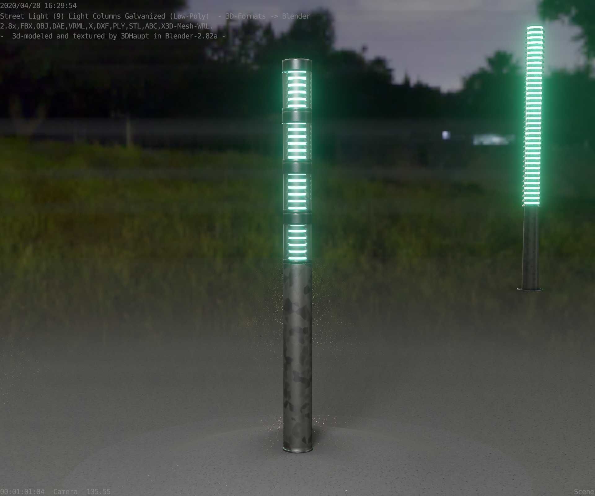 Galvanized Light-Column -15- Street-Light 9 Low-poly 3D model_28