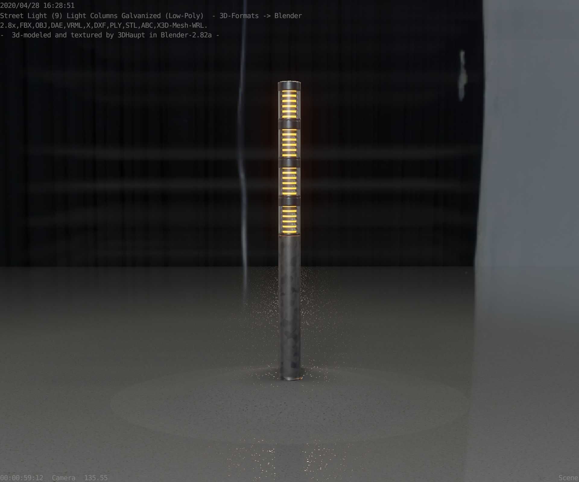 Galvanized Light-Column -15- Street-Light 9 Low-poly 3D model_50