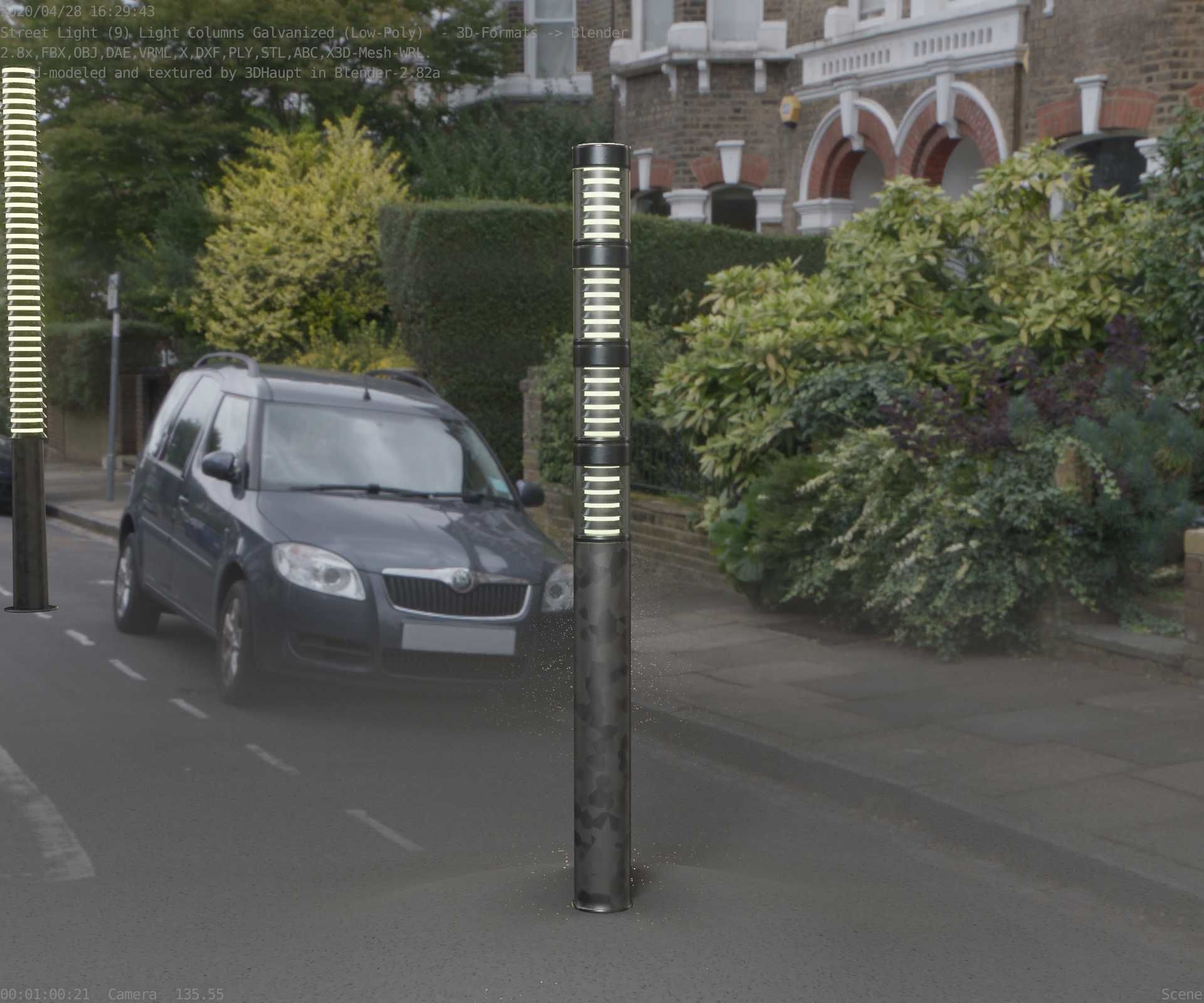 Galvanized Light-Column -15- Street-Light 9 Low-poly 3D model_21