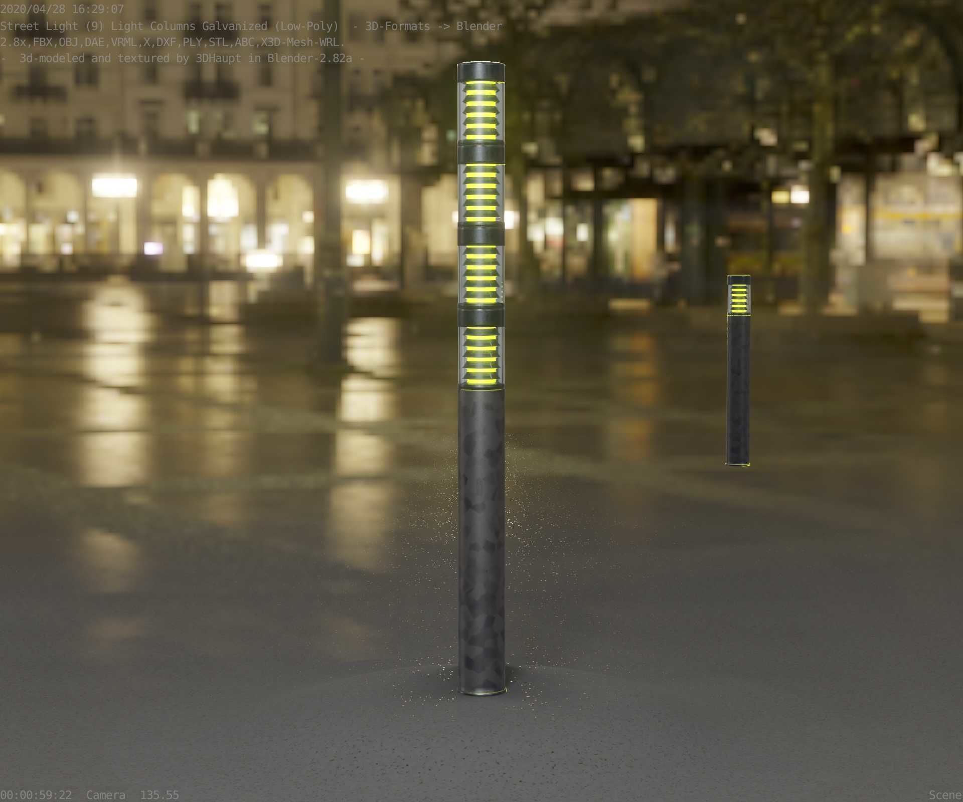 Galvanized Light-Column -15- Street-Light 9 Low-poly 3D model_60
