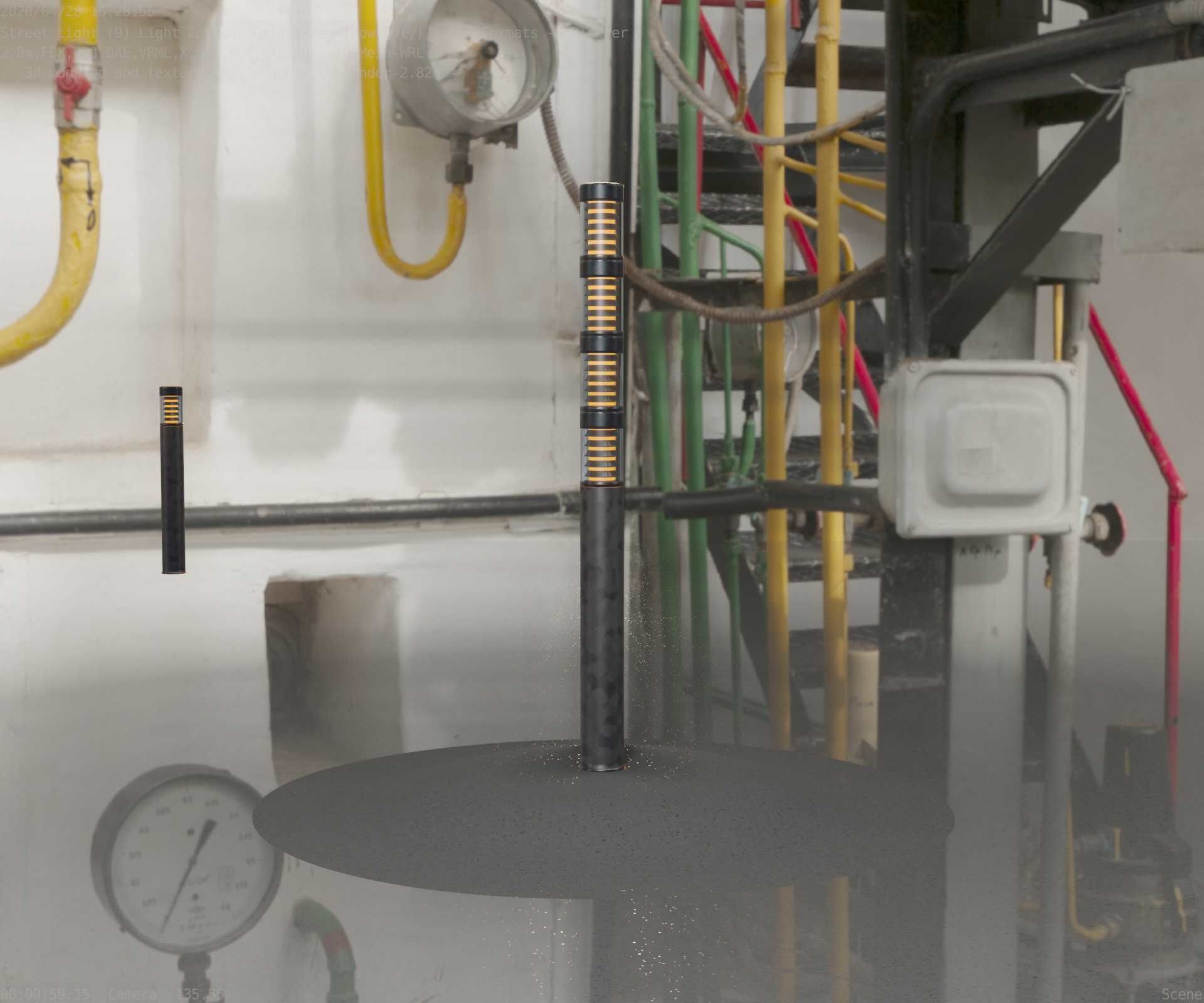 Galvanized Light-Column -15- Street-Light 9 Low-poly 3D model_53