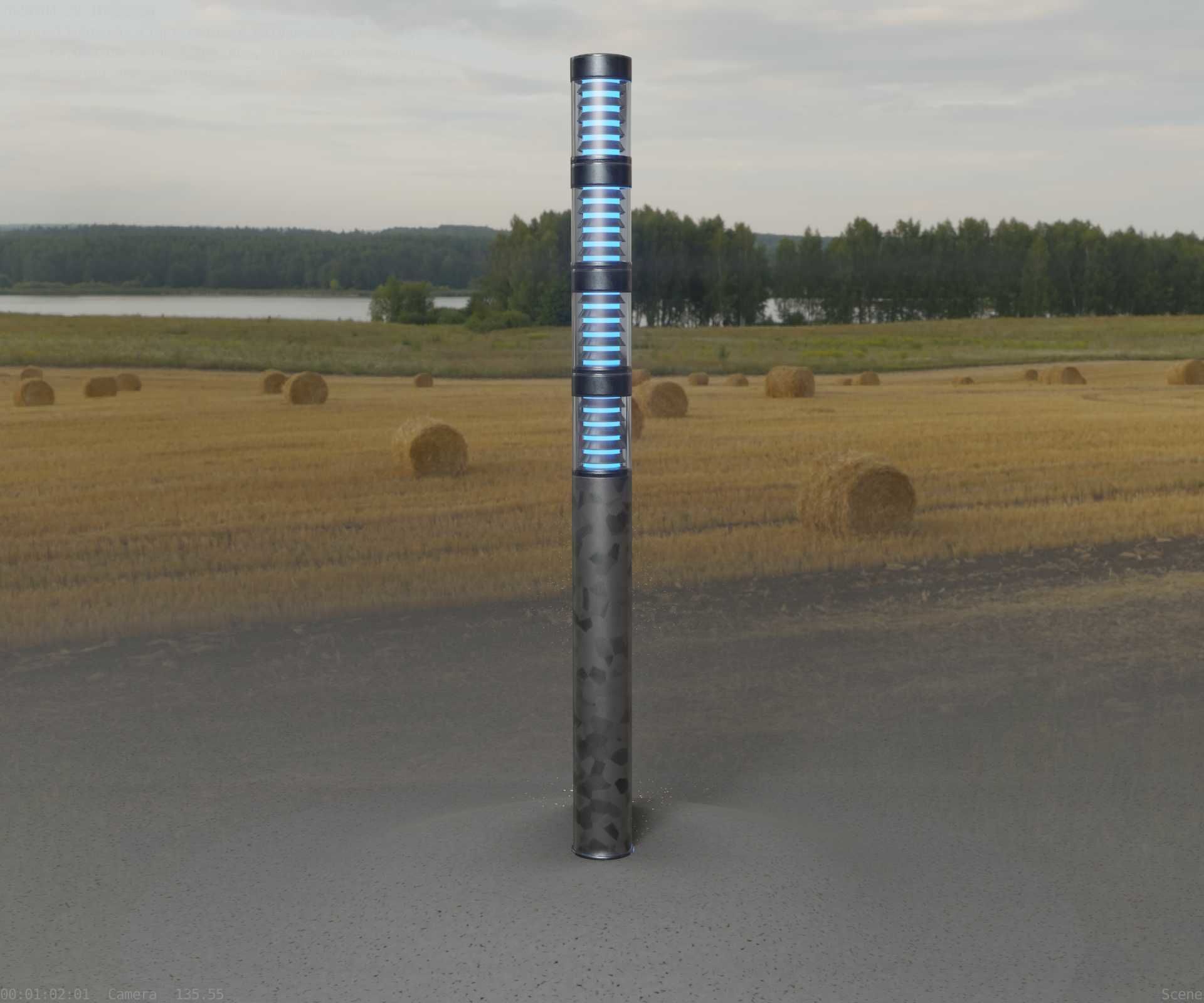 Galvanized Light-Column -15- Street-Light 9 Low-poly 3D model_89