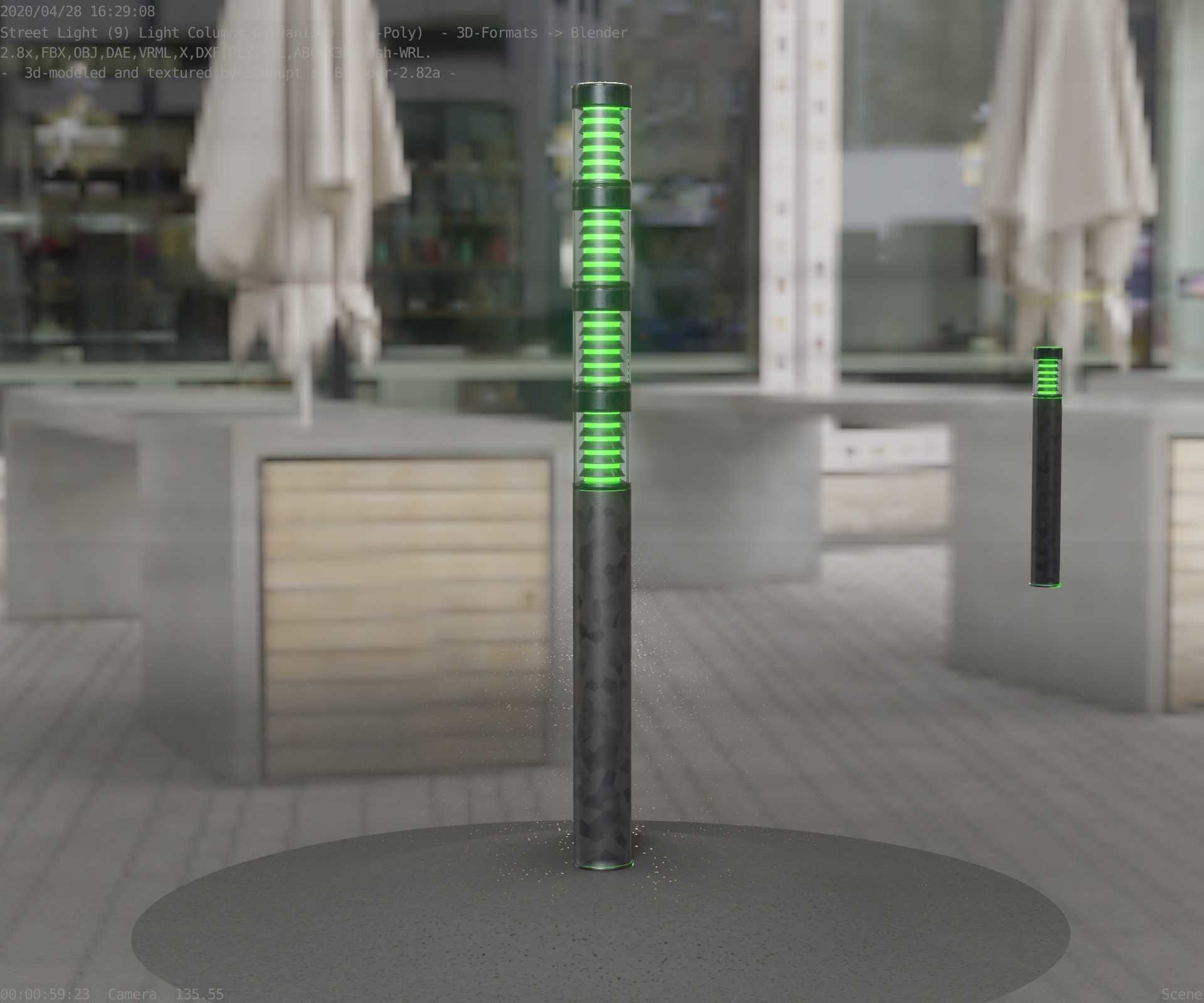 Galvanized Light-Column -15- Street-Light 9 Low-poly 3D model_61