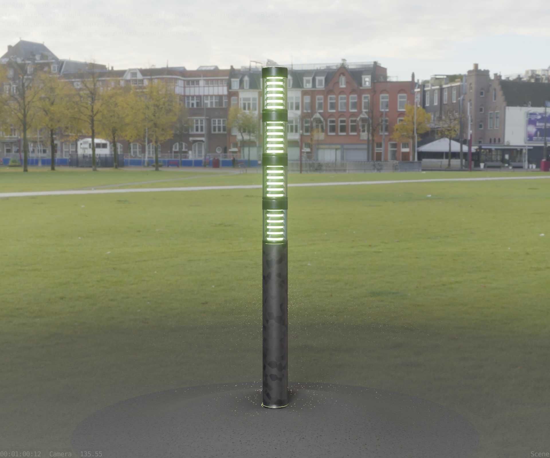 Galvanized Light-Column -15- Street-Light 9 Low-poly 3D model_12