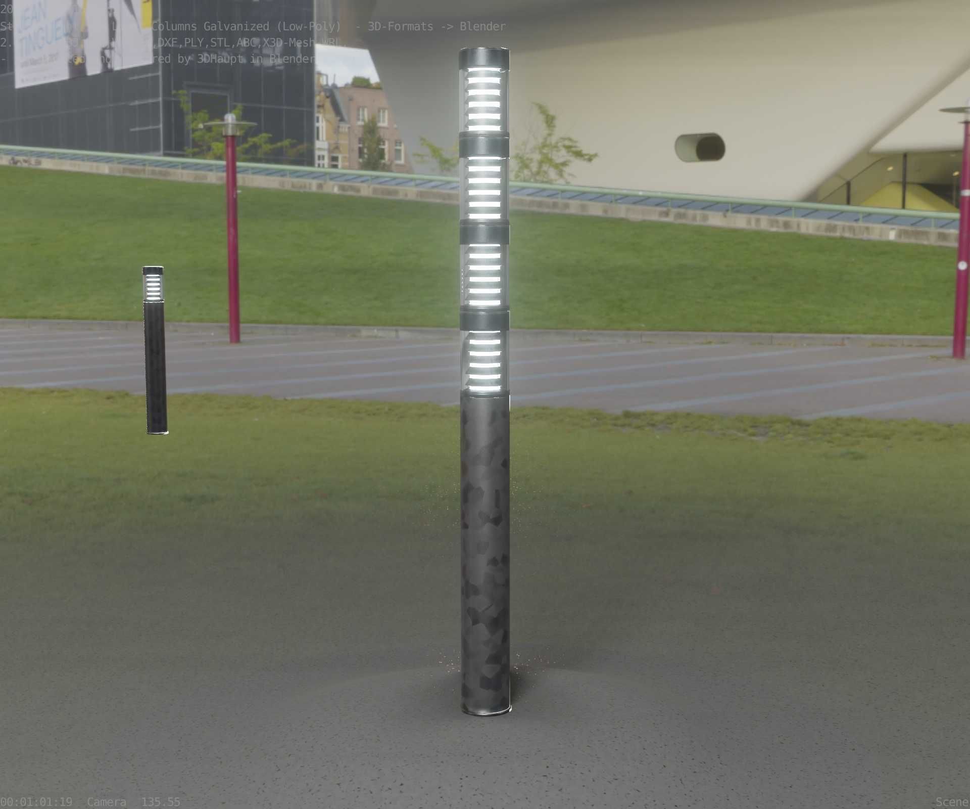 Galvanized Light-Column -15- Street-Light 9 Low-poly 3D model_83