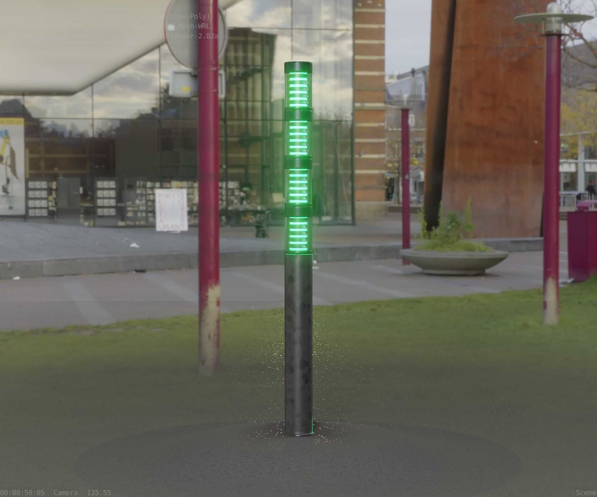 Galvanized Light-Column -15- Street-Light 9 Low-poly 3D model_48