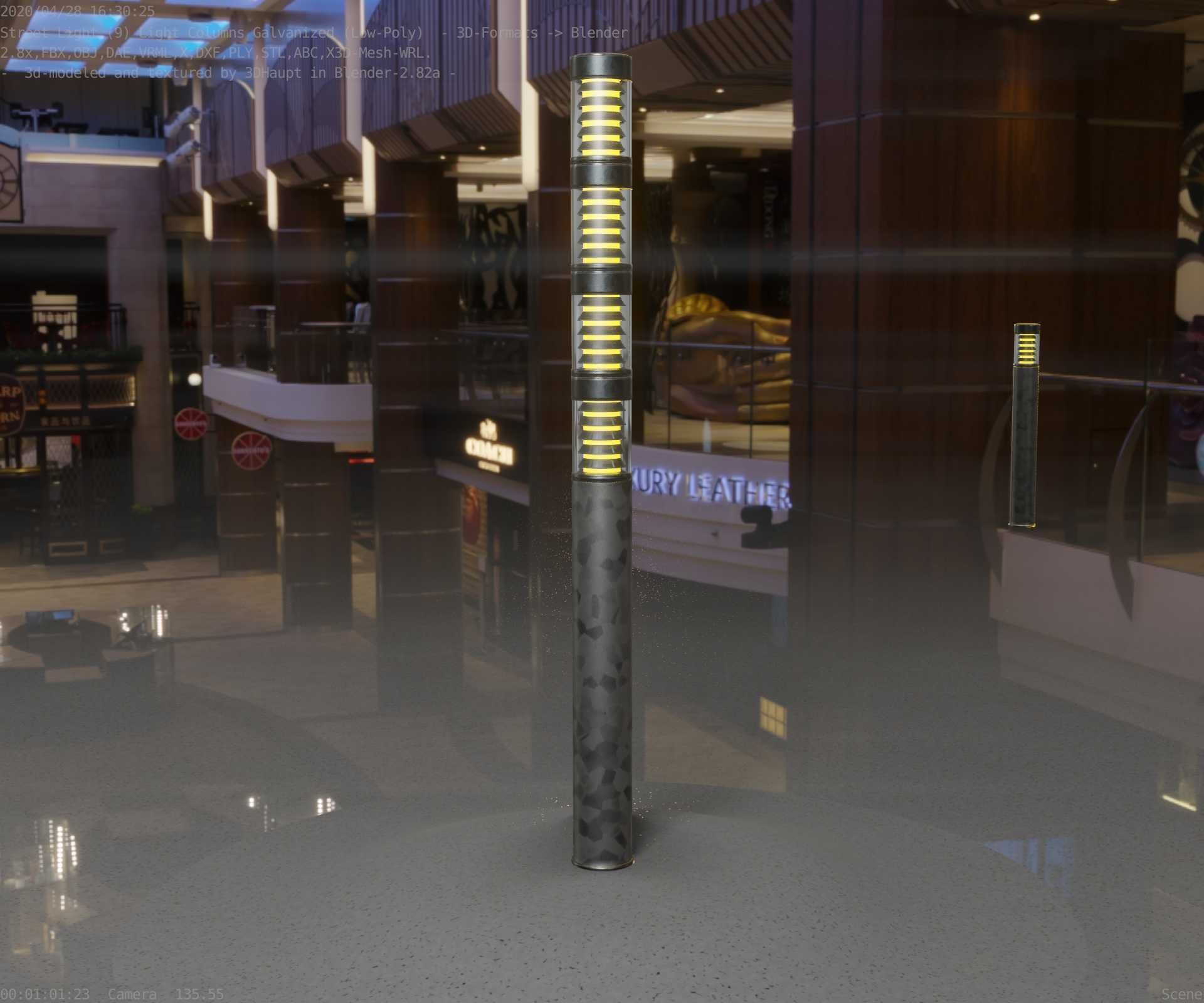 Galvanized Light-Column -15- Street-Light 9 Low-poly 3D model_87