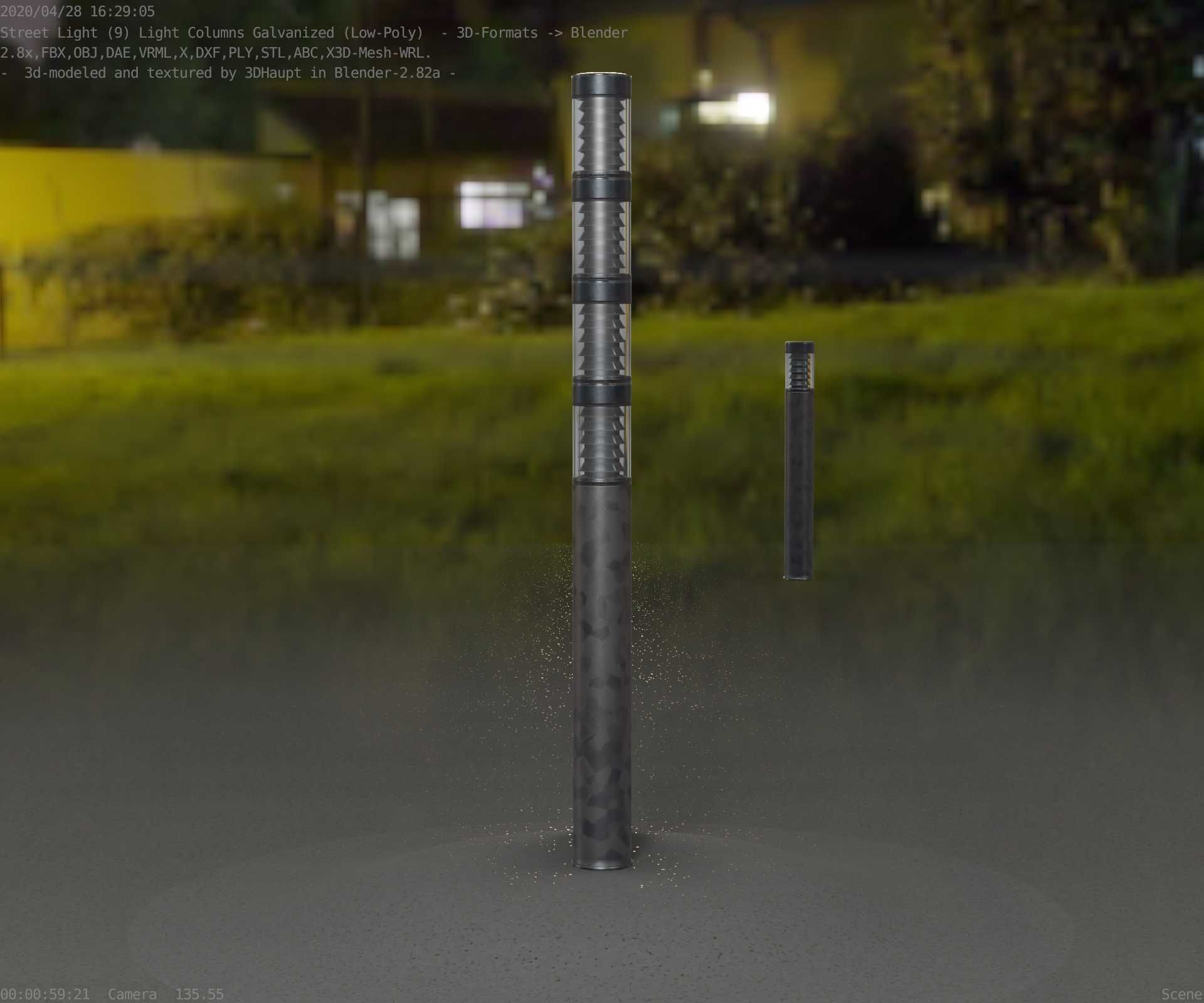 Galvanized Light-Column -15- Street-Light 9 Low-poly 3D model_59