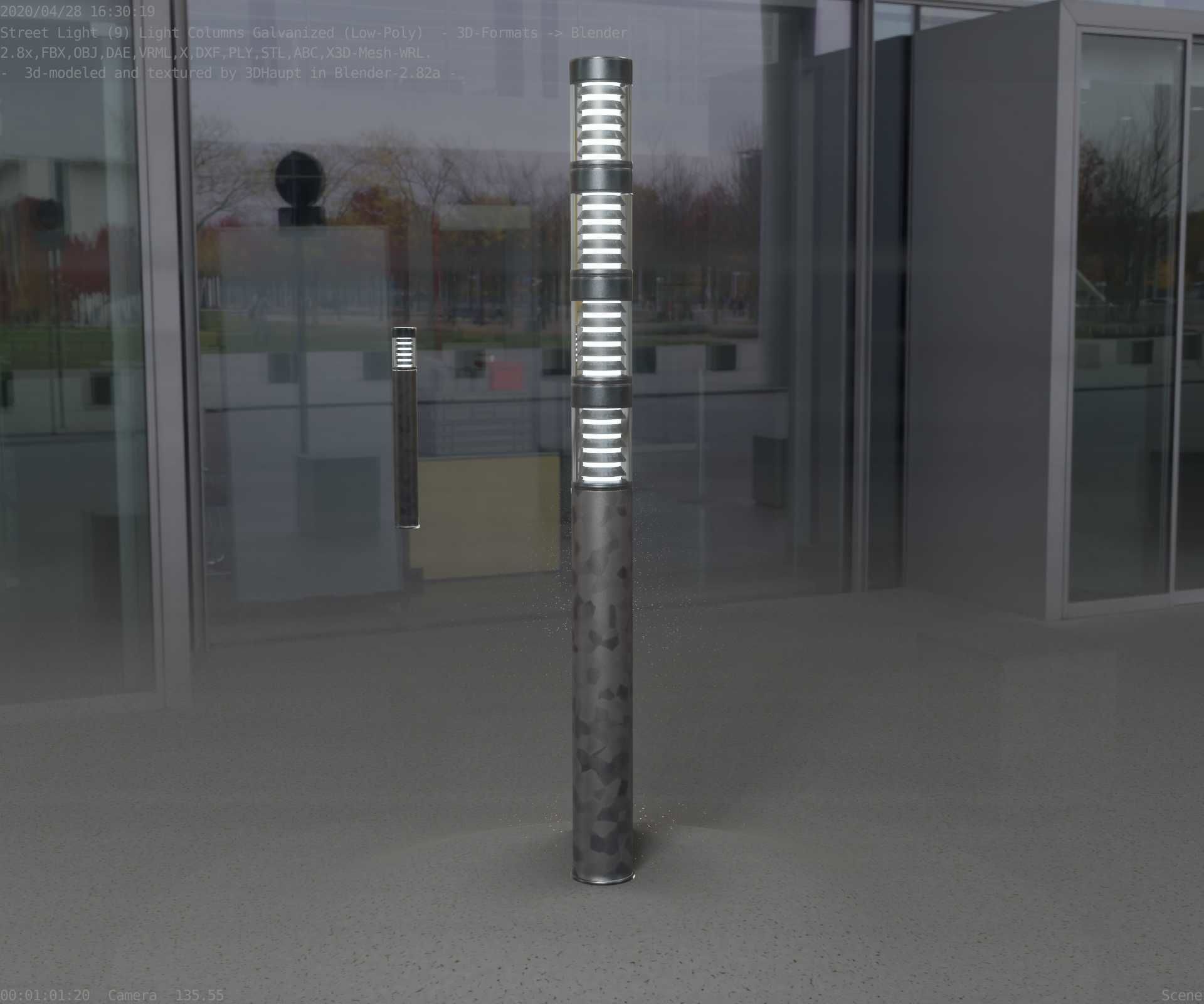 Galvanized Light-Column -15- Street-Light 9 Low-poly 3D model_84
