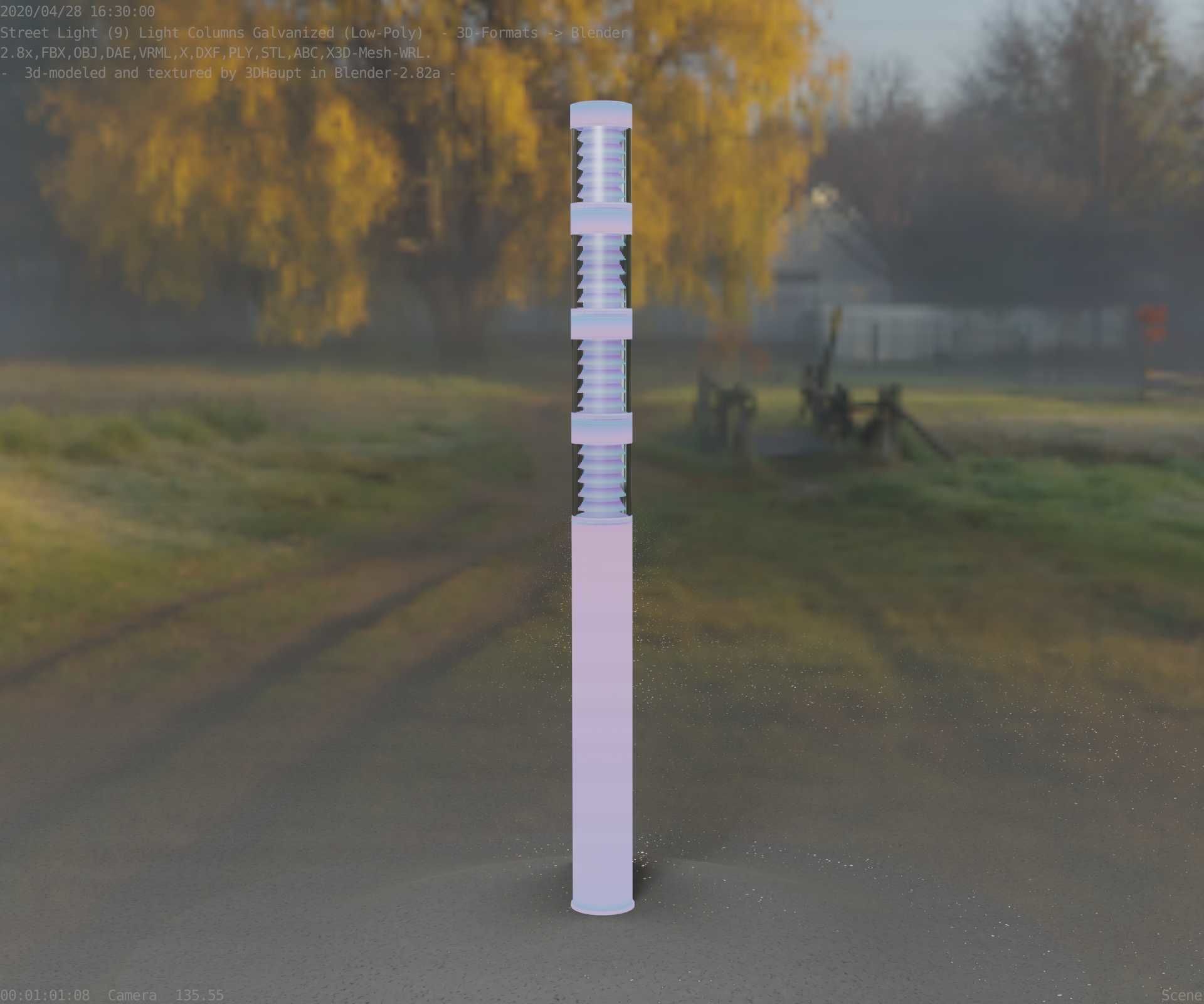 Galvanized Light-Column -15- Street-Light 9 Low-poly 3D model_72