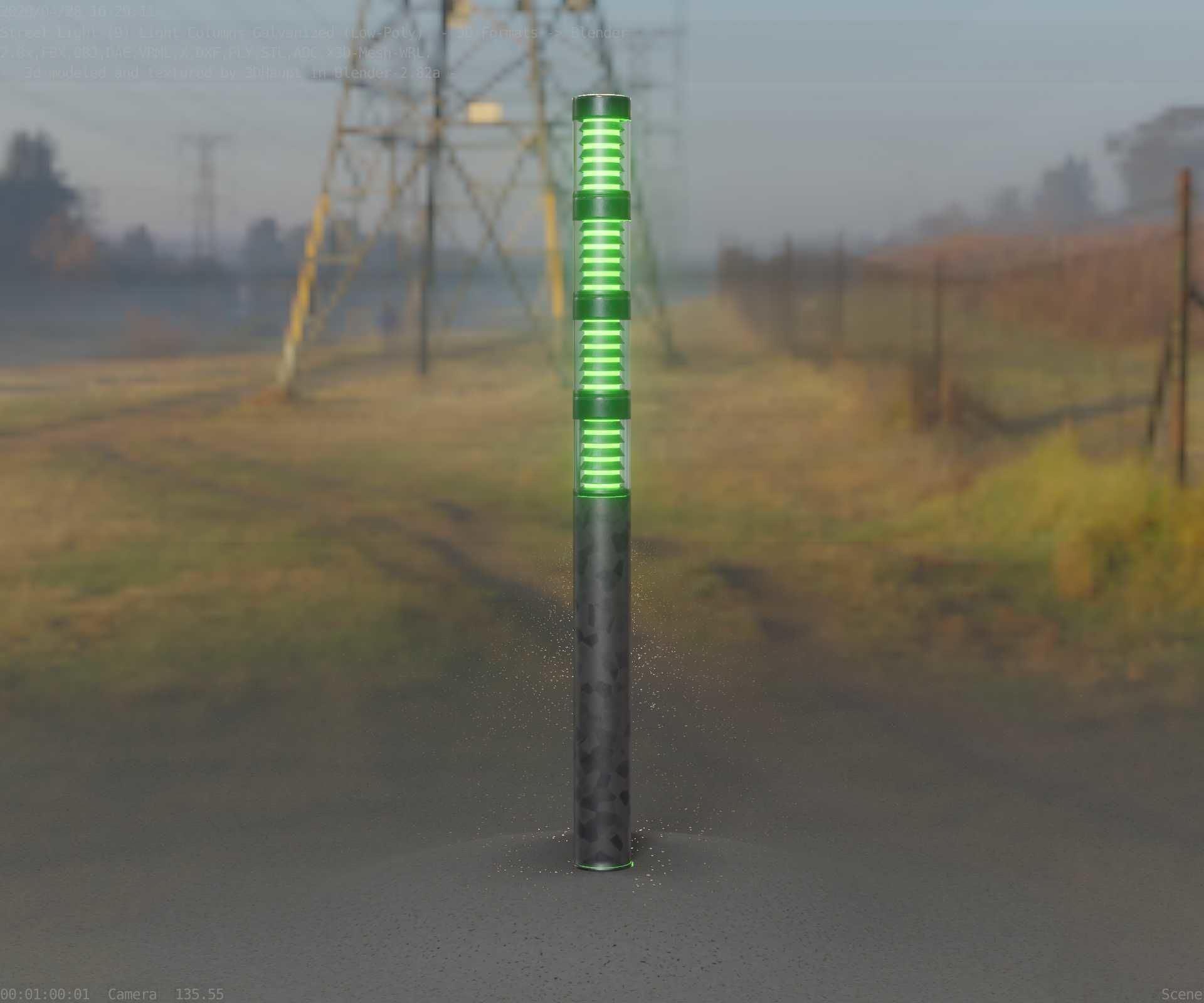 Galvanized Light-Column -15- Street-Light 9 Low-poly 3D model_63