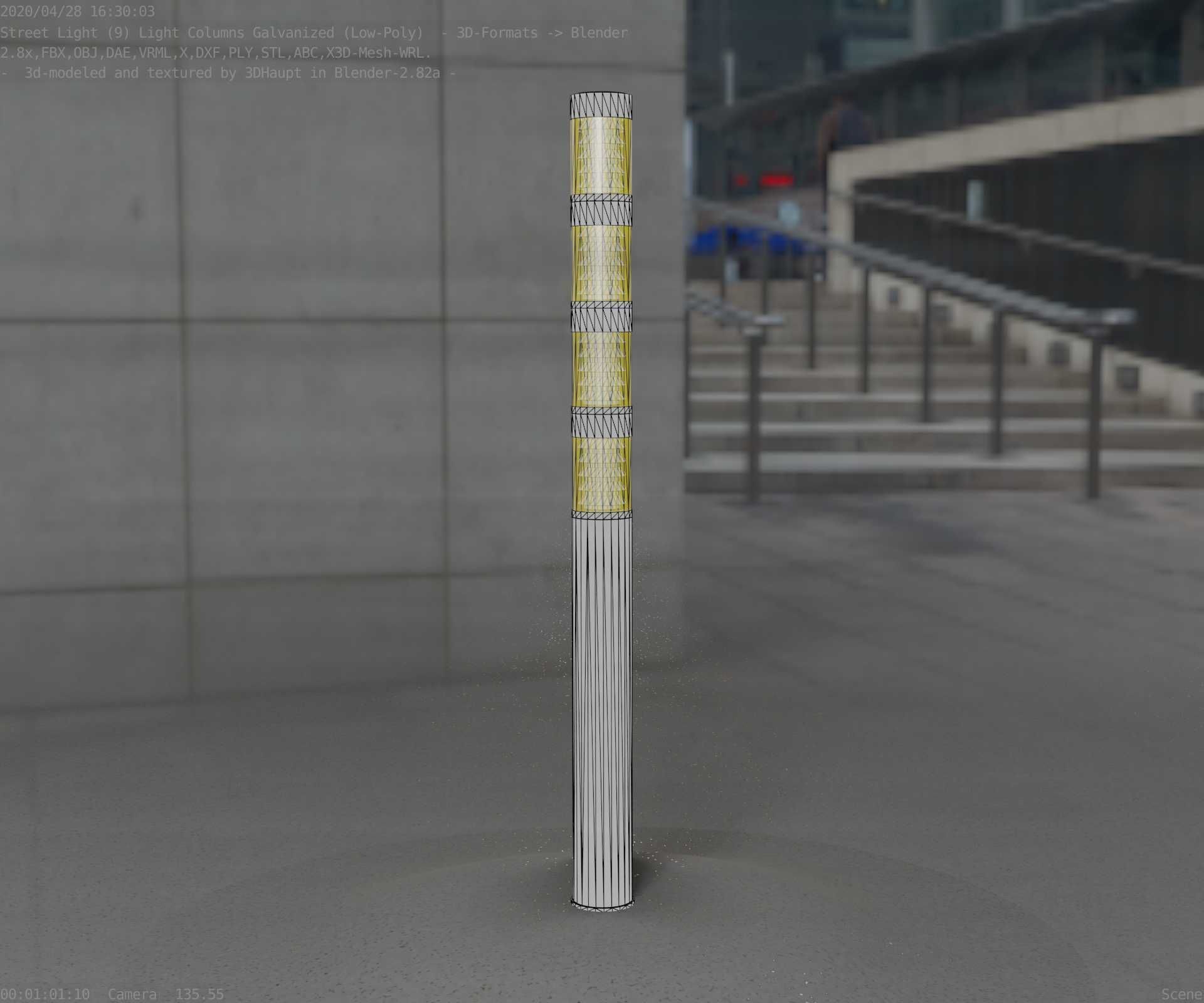 Galvanized Light-Column -15- Street-Light 9 Low-poly 3D model_74