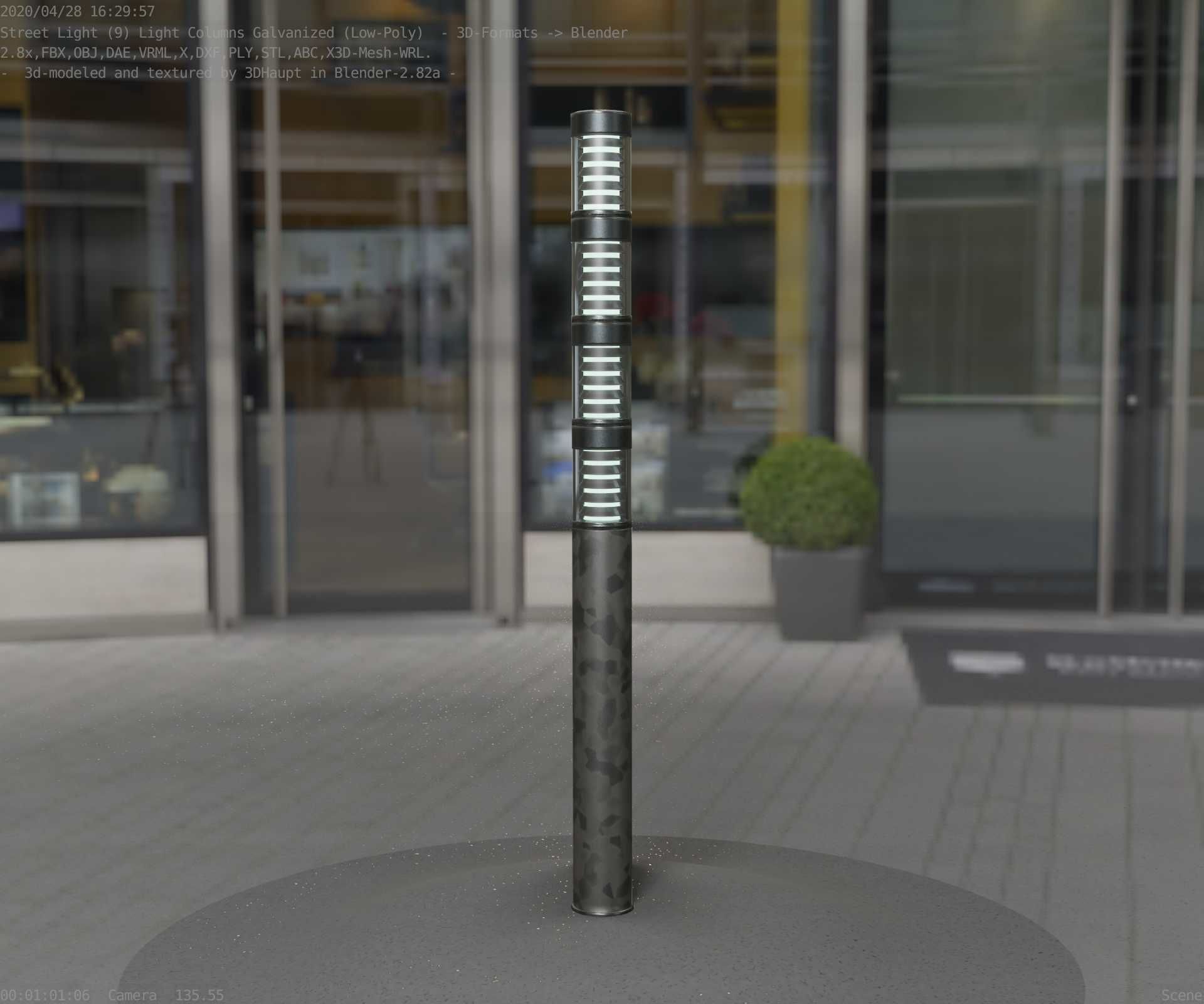 Galvanized Light-Column -15- Street-Light 9 Low-poly 3D model_30