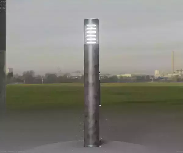 Galvanized Light-Column -16- Street-Light 9 Low-poly 3D model