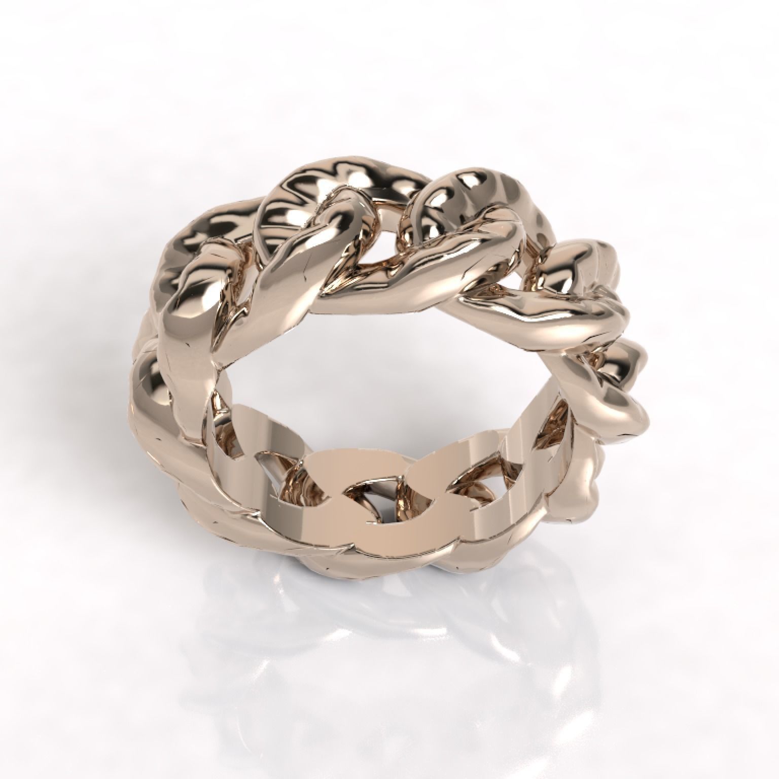 Anillo estilo cadena o eslavones chain or link ring 3D model_3