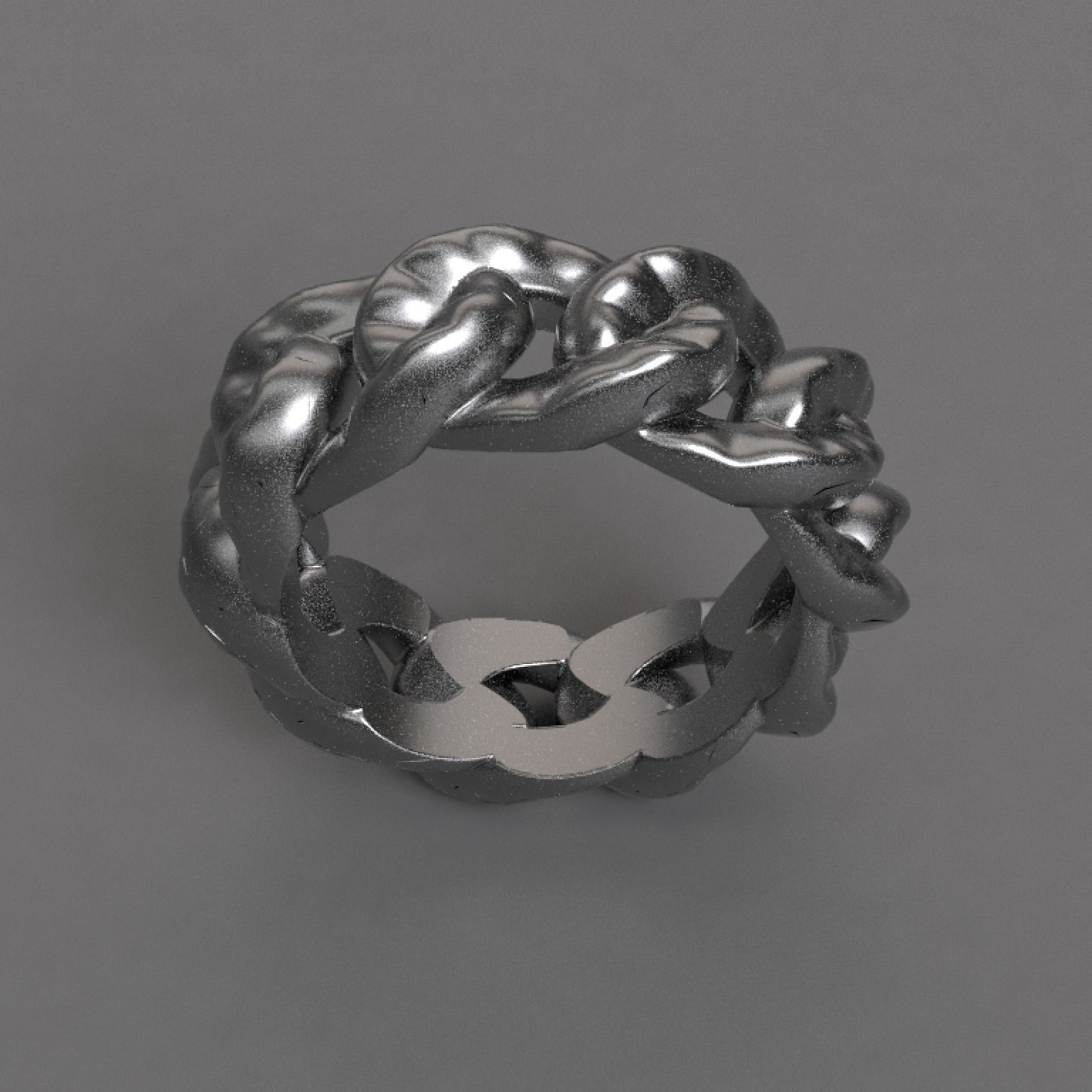 Anillo estilo cadena o eslavones chain or link ring 3D model_1