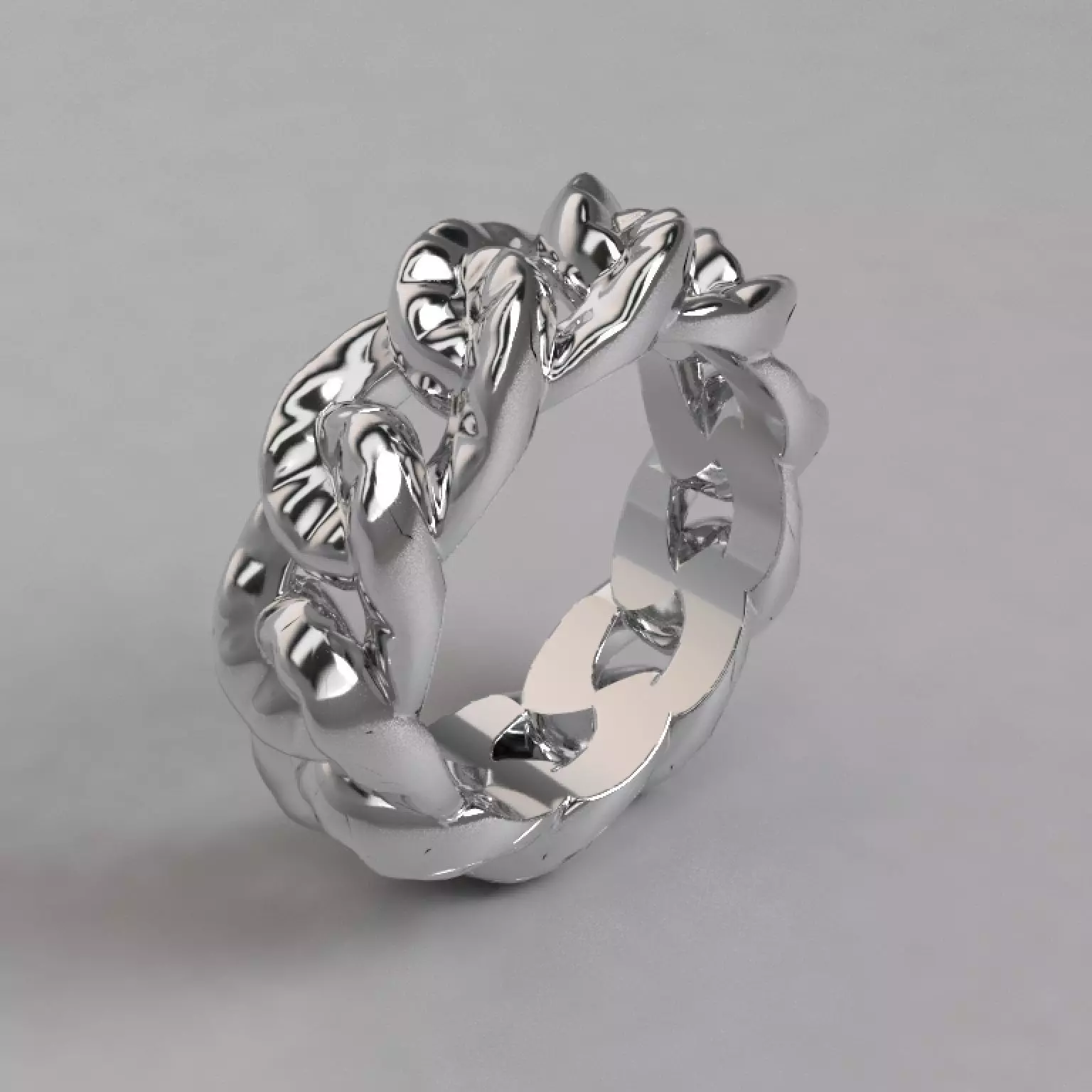 Anillo estilo cadena o eslavones chain or link ring 3D model_0