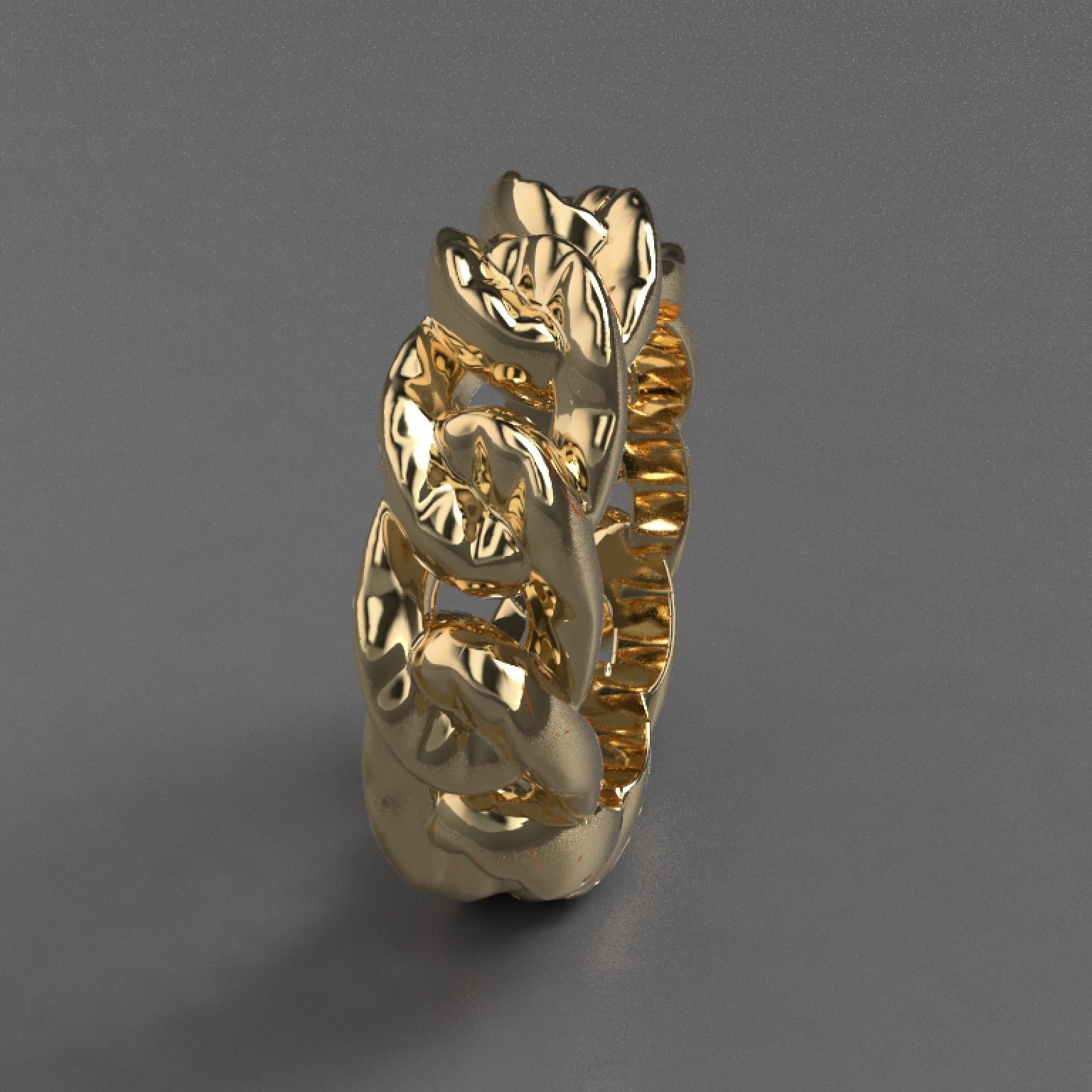 Anillo estilo cadena o eslavones chain or link ring 3D model_2