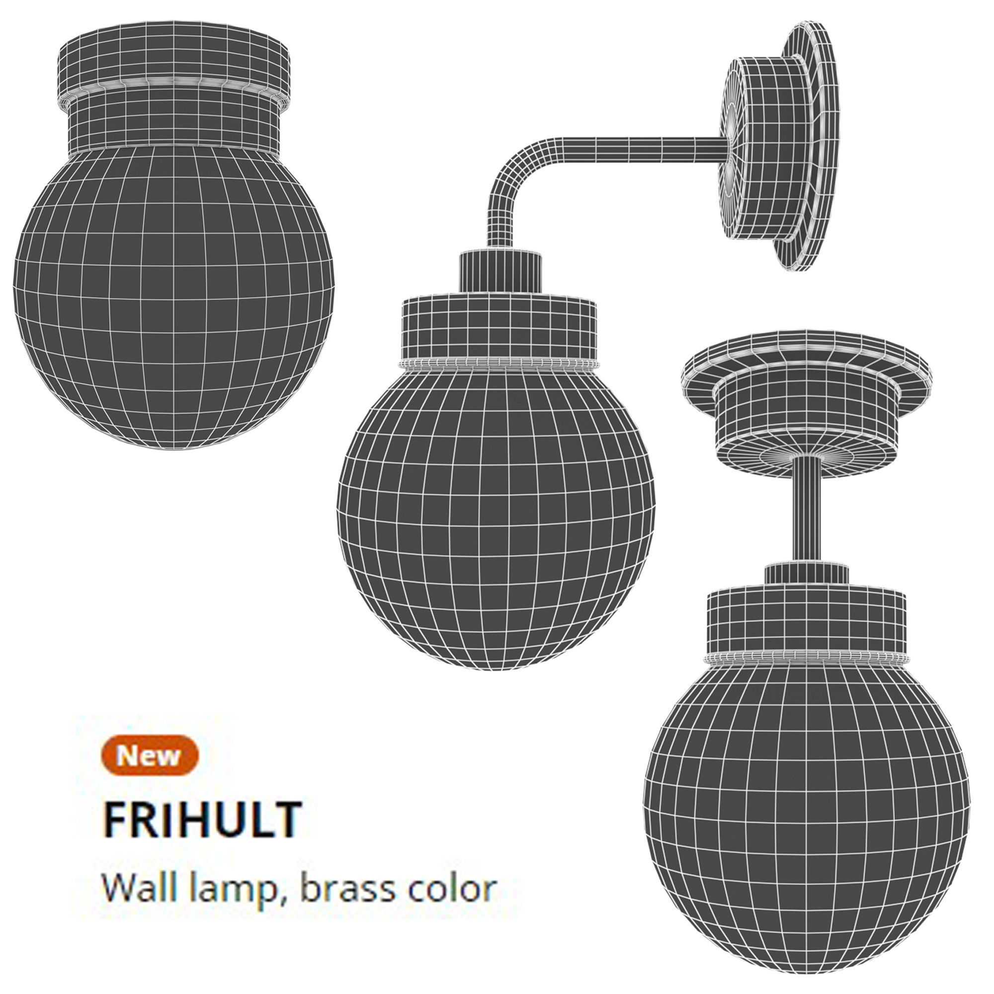 FRIHULT lamp set 3D model_4