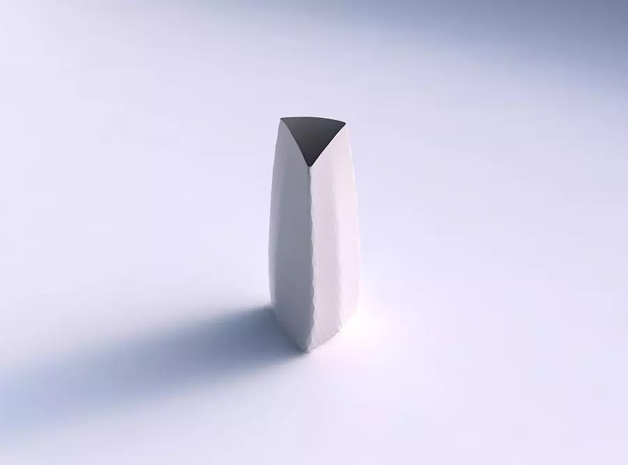 Vase curved tipping triangle with diagonal grid pattern 3D print model