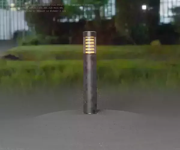 Galvanized Light-Column -17- Street-Light 9 Low-poly 3D model