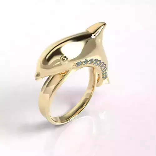 Anillo delfin con piedras Dolphin ring with stones