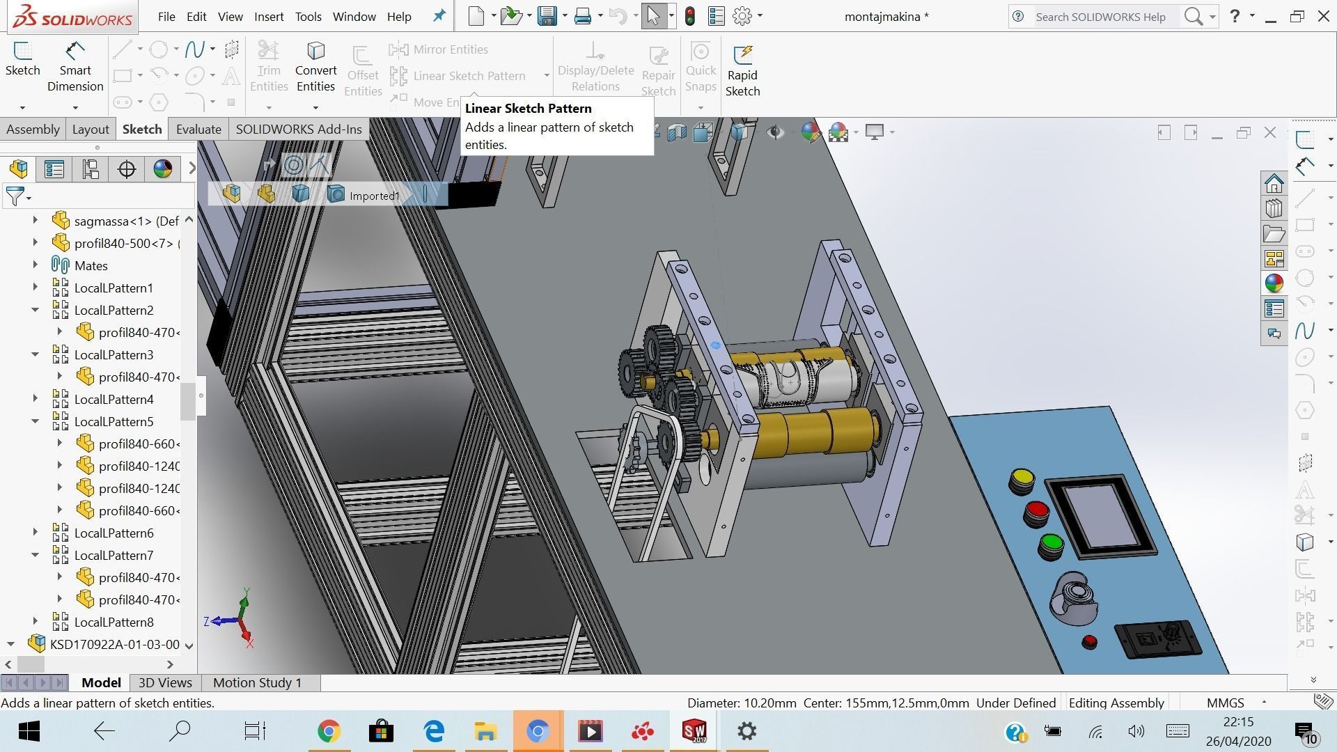 napkin sanitaire making machine 3D model_2
