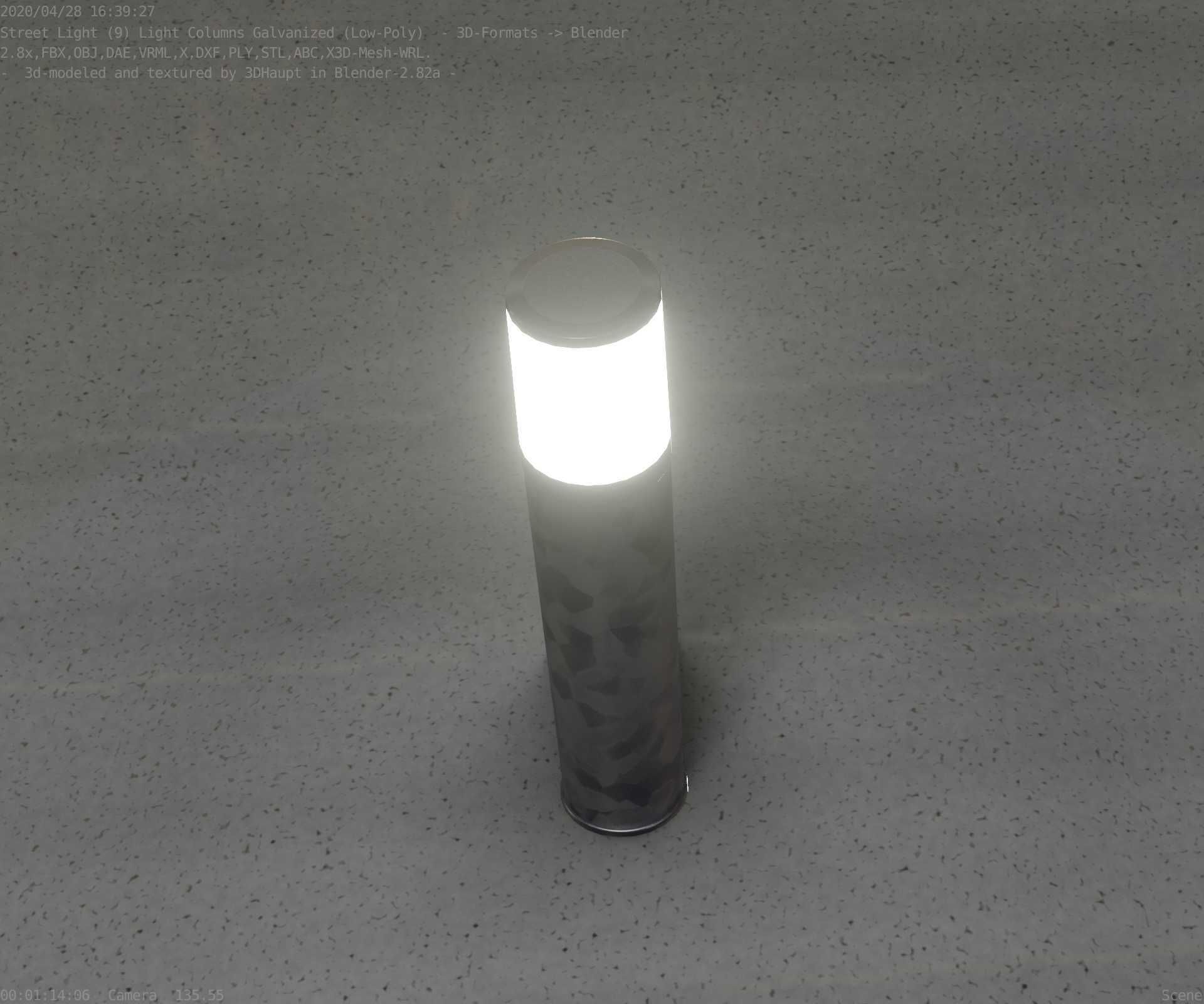 Galvanized Light-Column -18- Street-Light 9 Low-poly 3D model_82