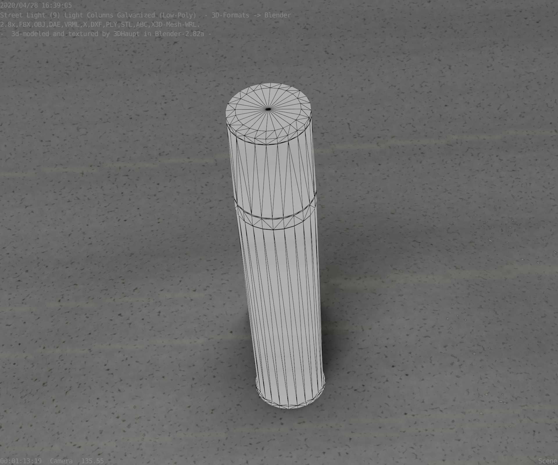 Galvanized Light-Column -18- Street-Light 9 Low-poly 3D model_71