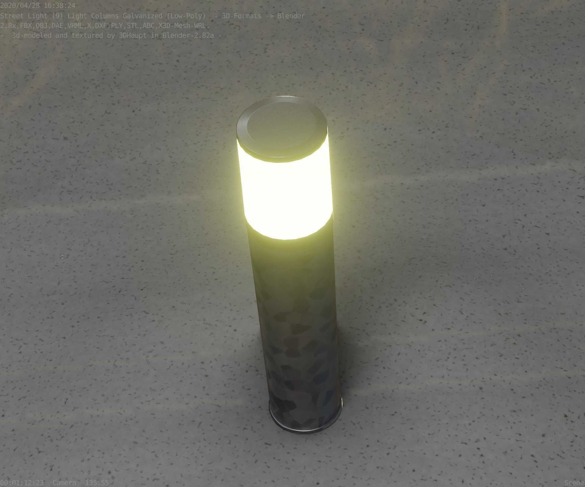 Galvanized Light-Column -18- Street-Light 9 Low-poly 3D model_51