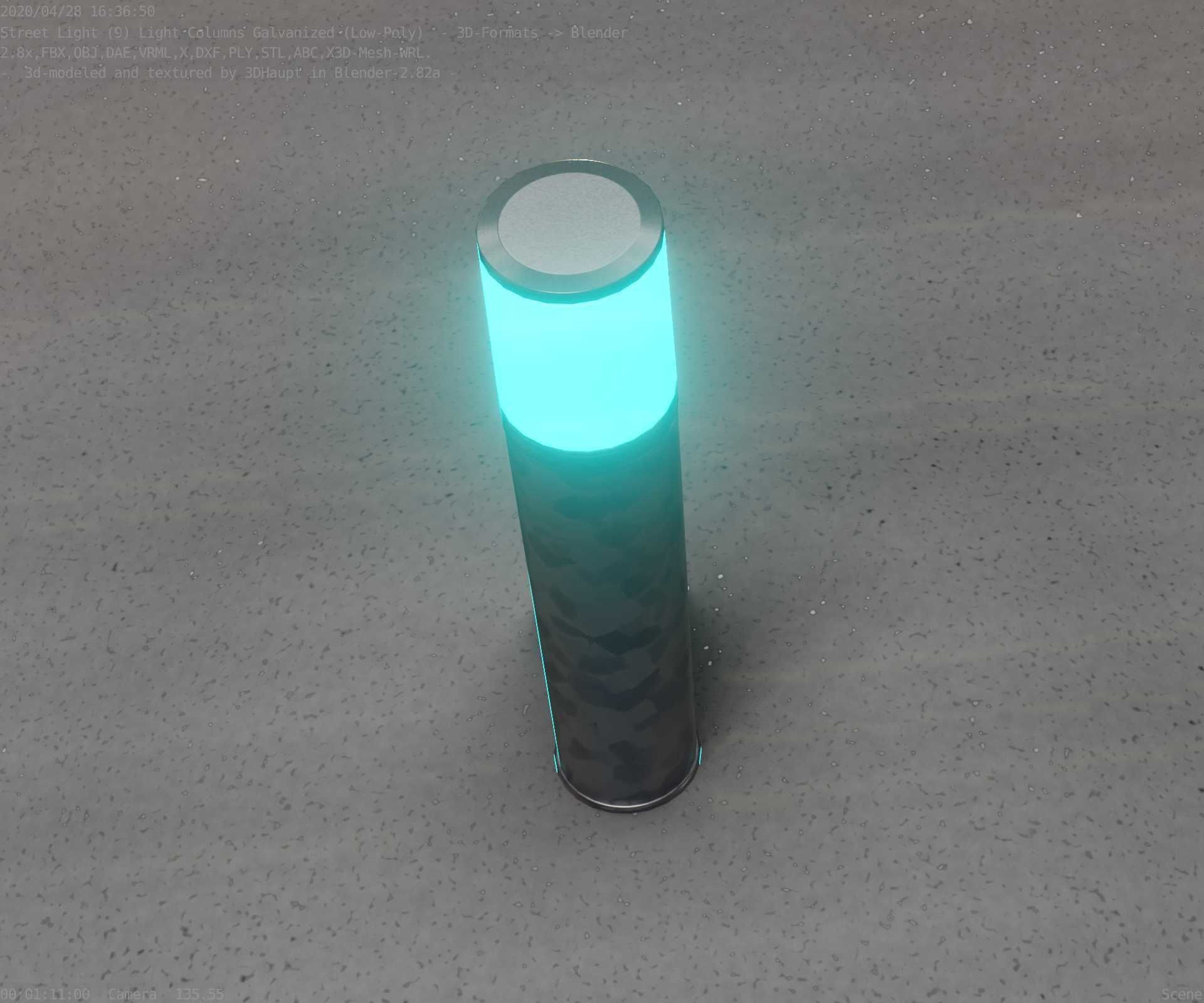 Galvanized Light-Column -18- Street-Light 9 Low-poly 3D model_29