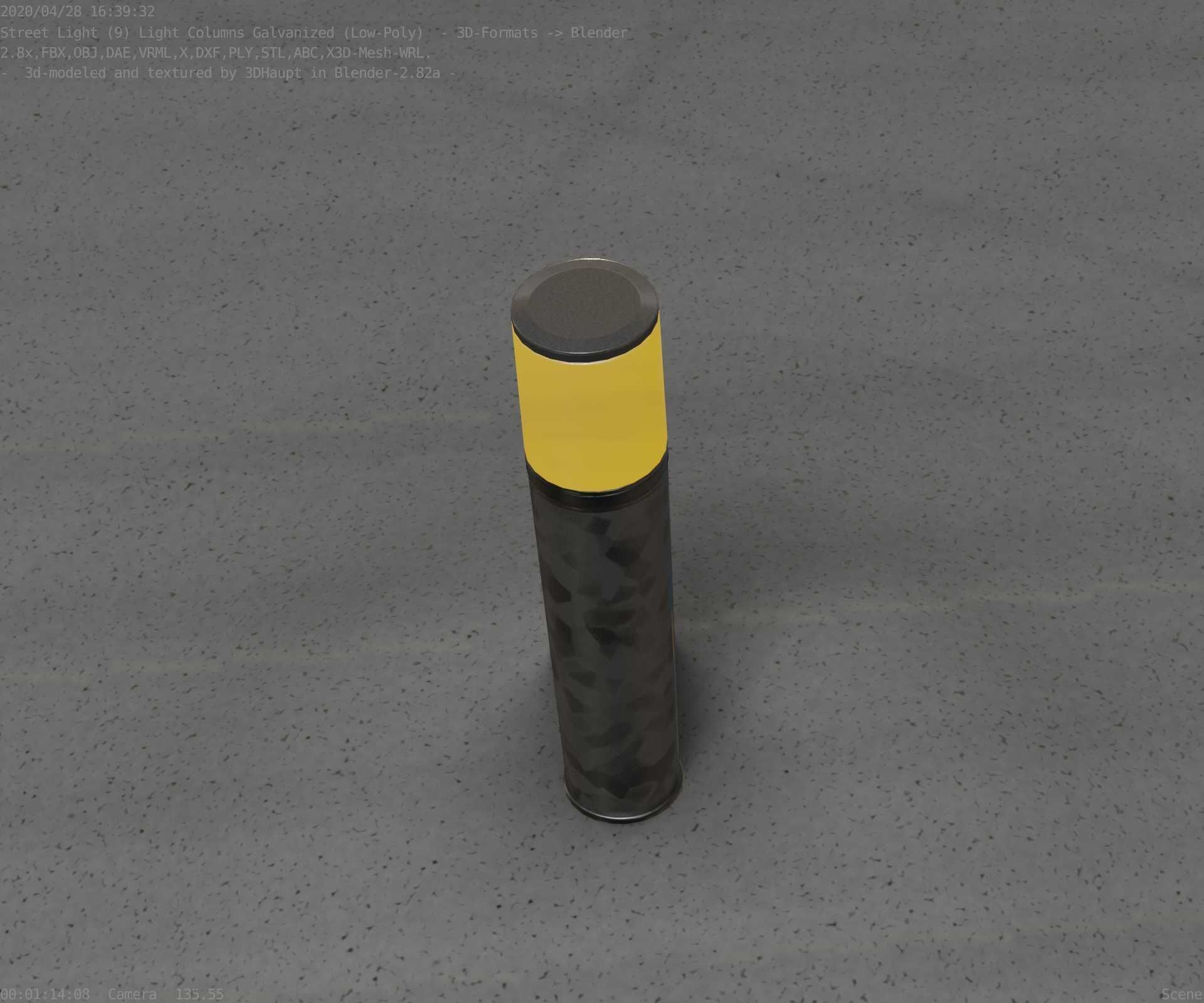 Galvanized Light-Column -18- Street-Light 9 Low-poly 3D model_84
