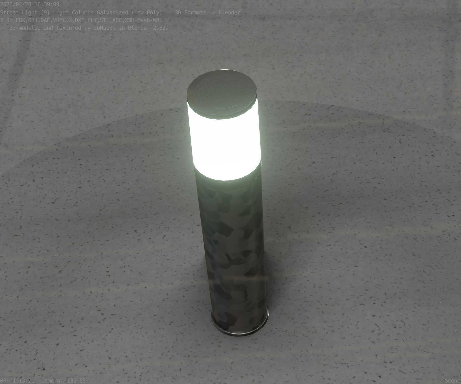 Galvanized Light-Column -18- Street-Light 9 Low-poly 3D model_73