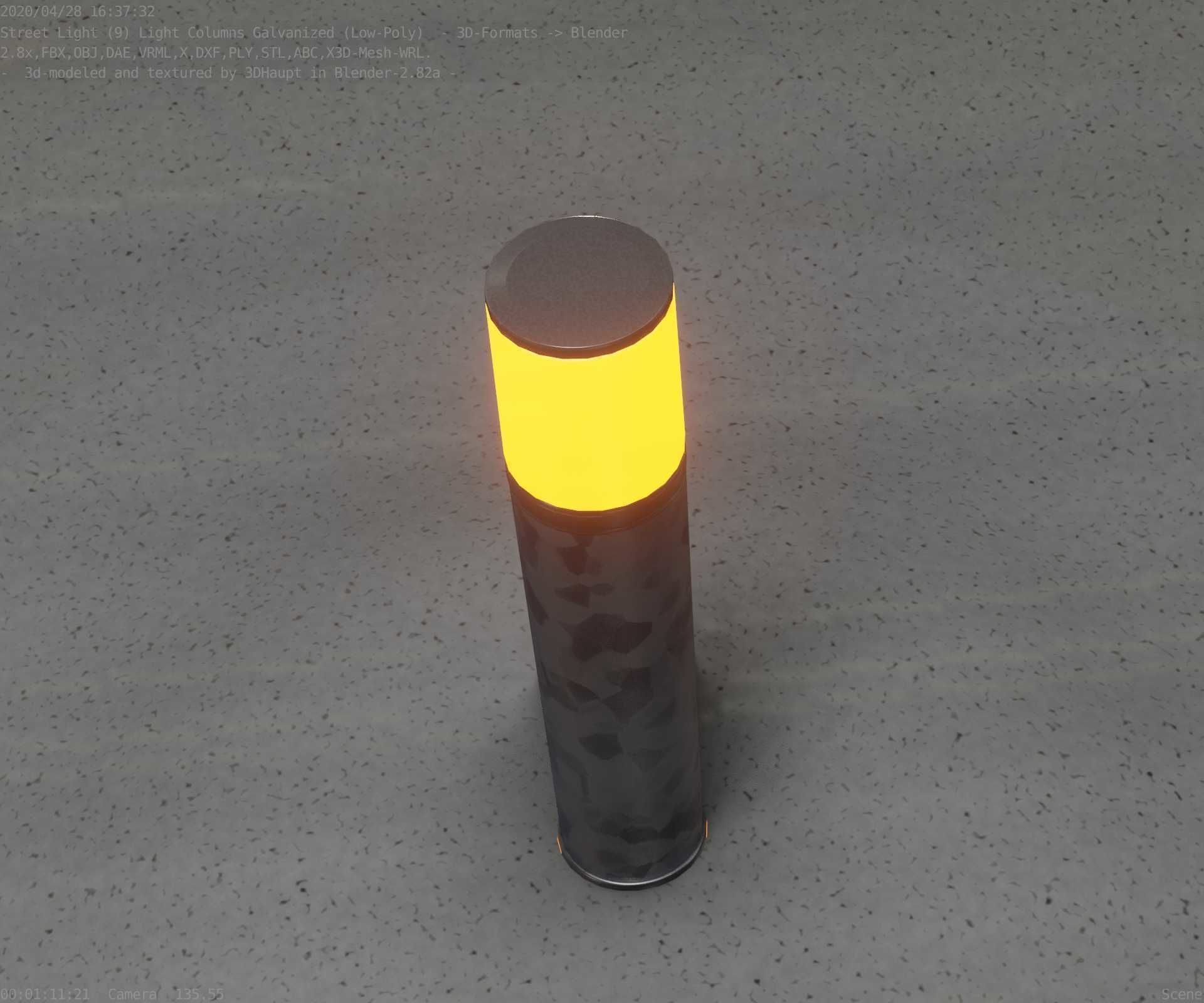 Galvanized Light-Column -18- Street-Light 9 Low-poly 3D model_9
