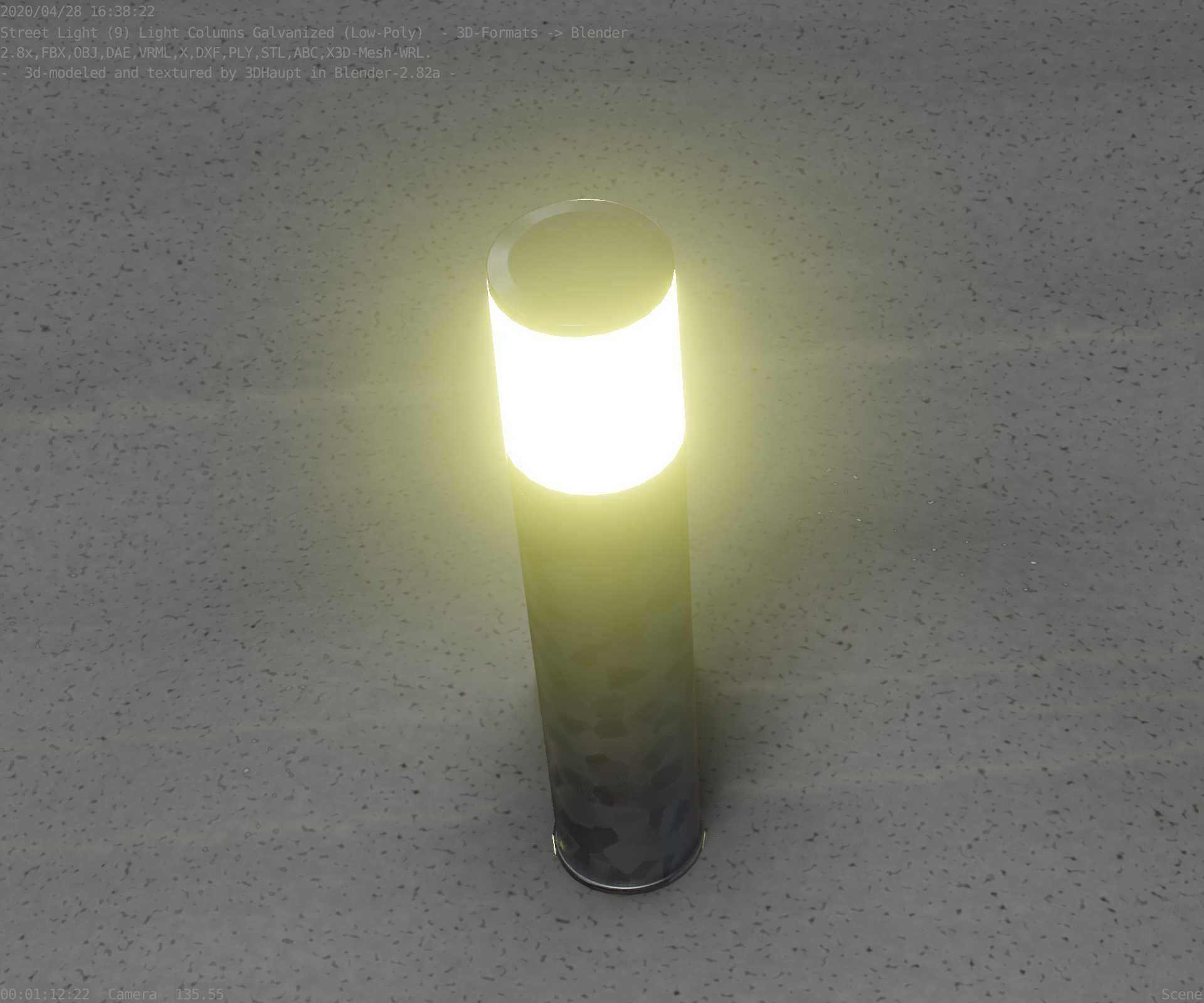 Galvanized Light-Column -18- Street-Light 9 Low-poly 3D model_50