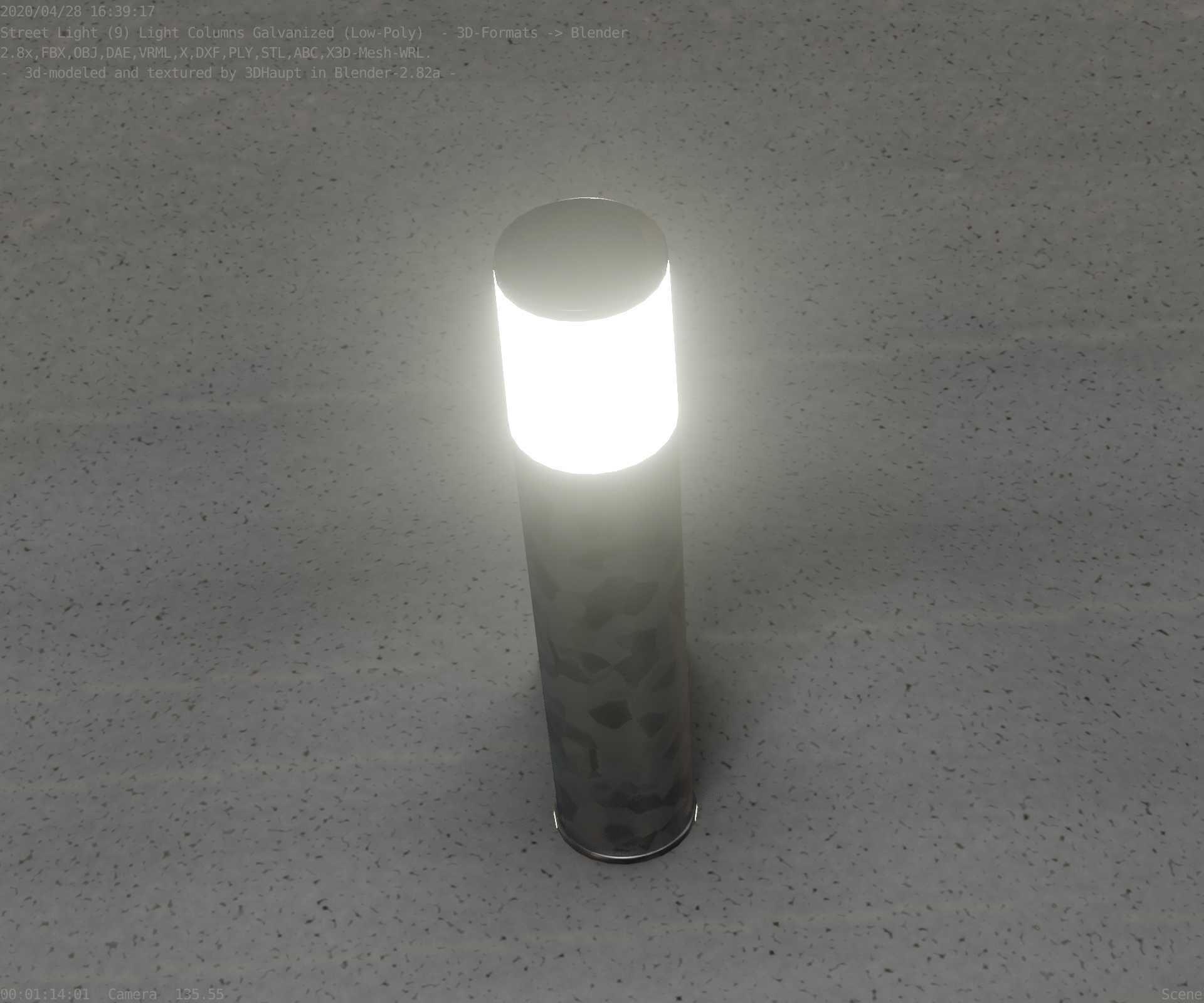 Galvanized Light-Column -18- Street-Light 9 Low-poly 3D model_77