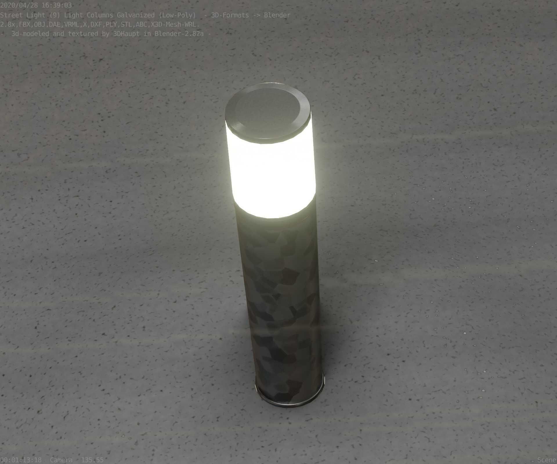 Galvanized Light-Column -18- Street-Light 9 Low-poly 3D model_70