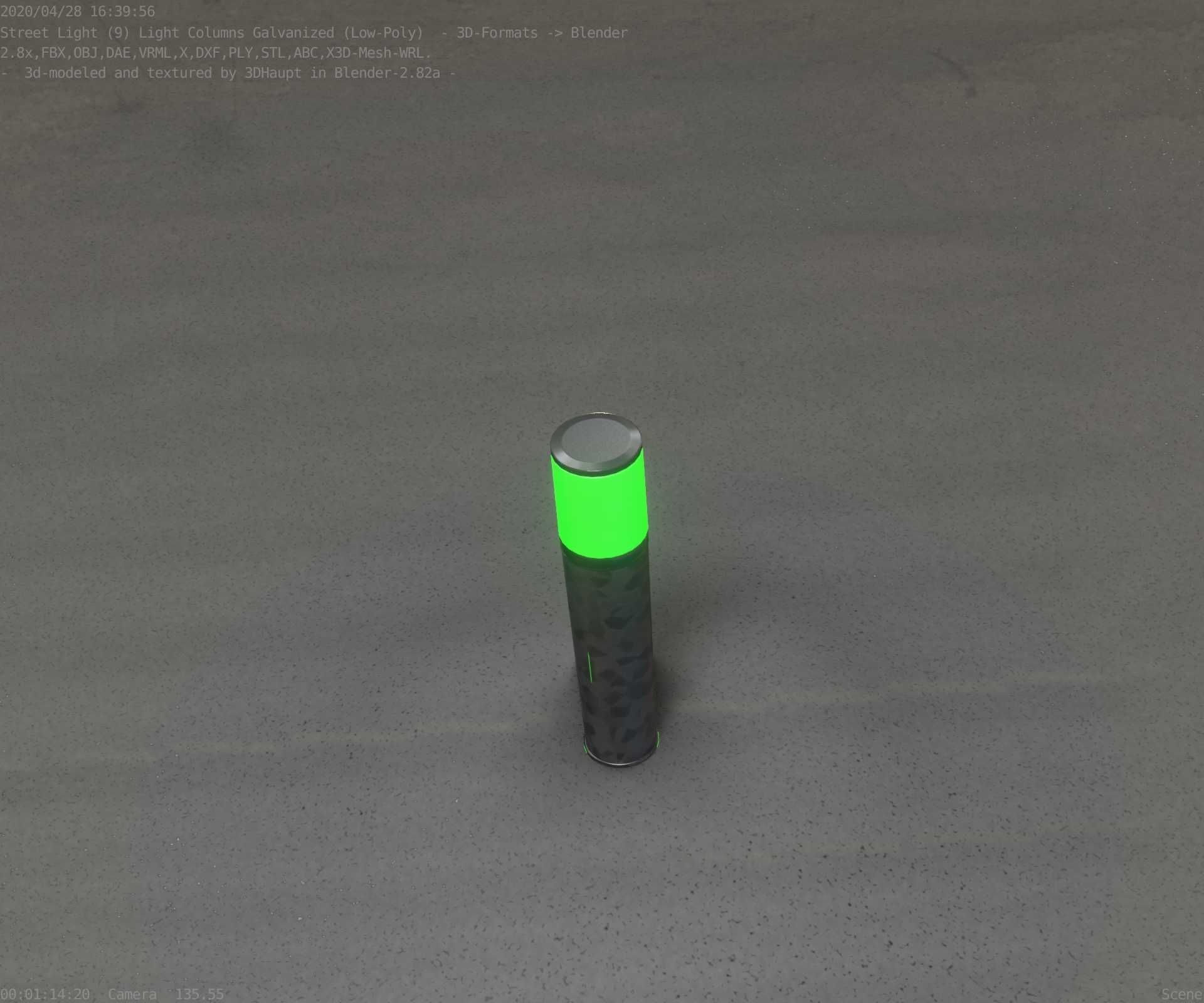 Galvanized Light-Column -18- Street-Light 9 Low-poly 3D model_96