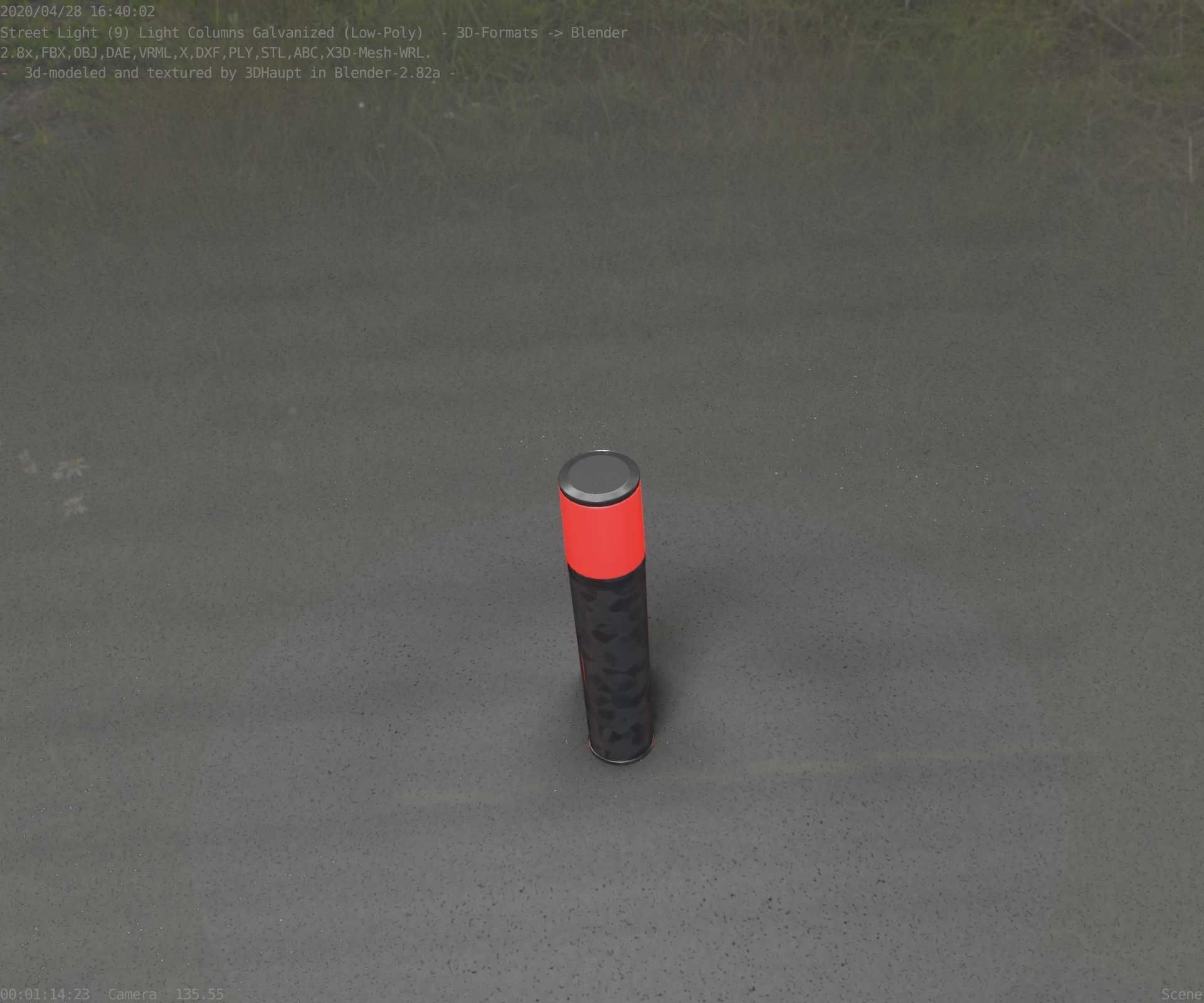 Galvanized Light-Column -18- Street-Light 9 Low-poly 3D model_99