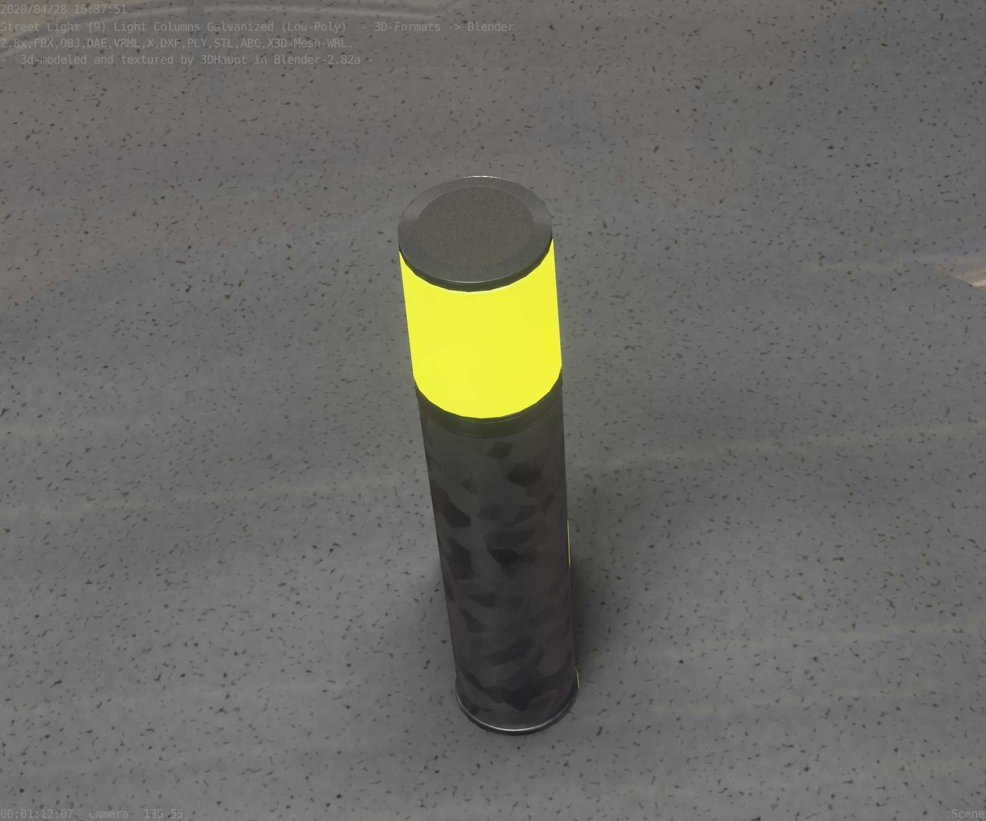 Galvanized Light-Column -18- Street-Light 9 Low-poly 3D model_19