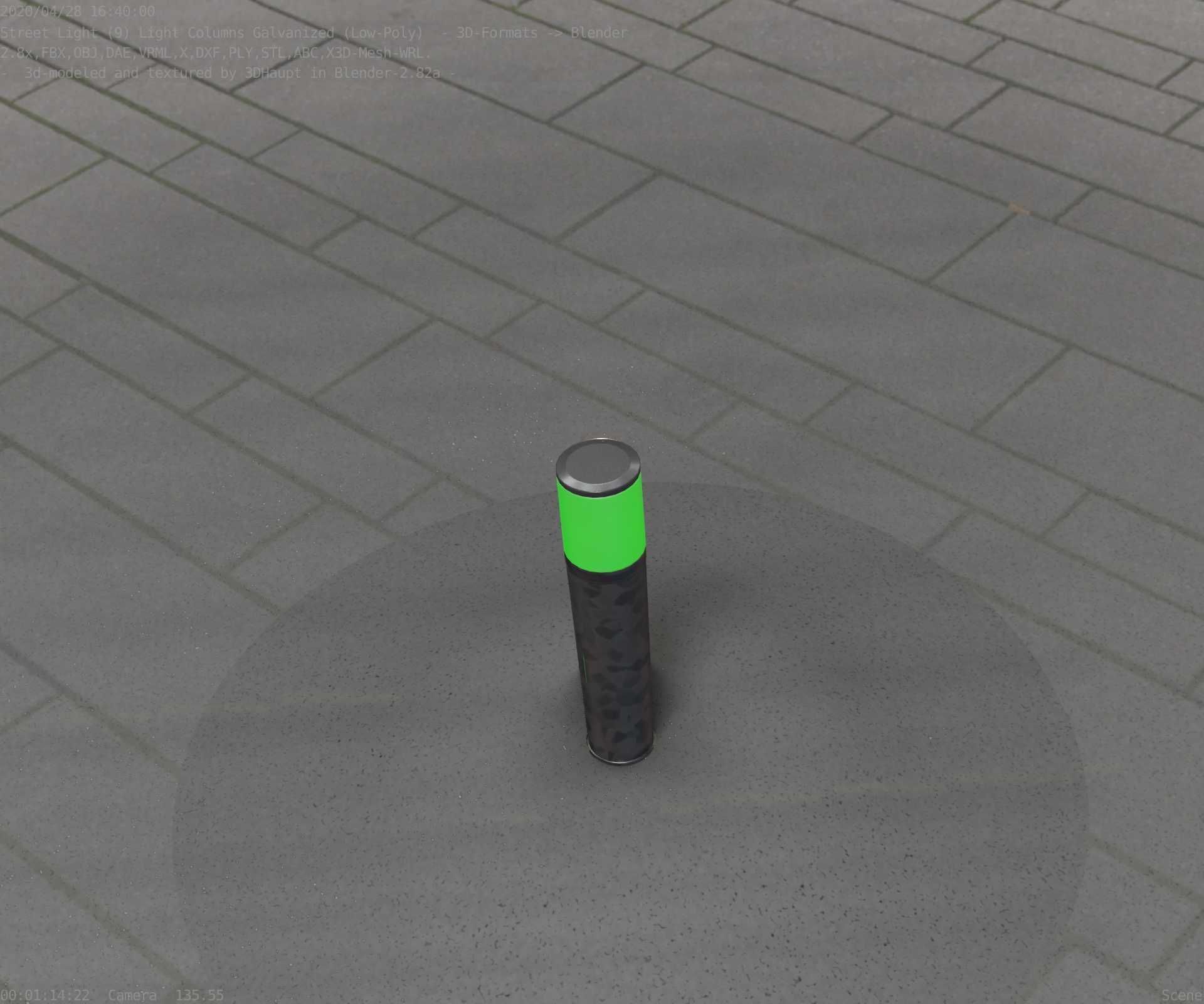 Galvanized Light-Column -18- Street-Light 9 Low-poly 3D model_98