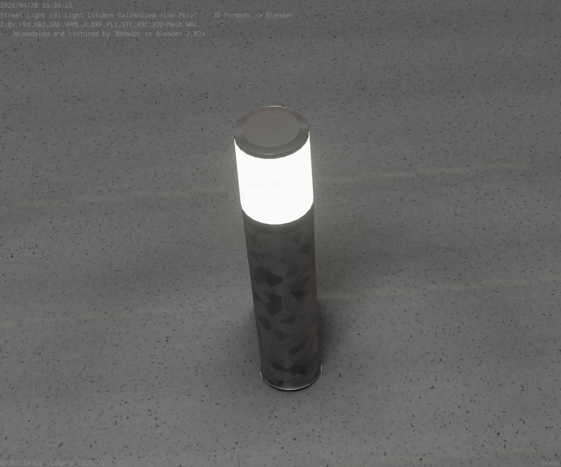 Galvanized Light-Column -18- Street-Light 9 Low-poly 3D model_81